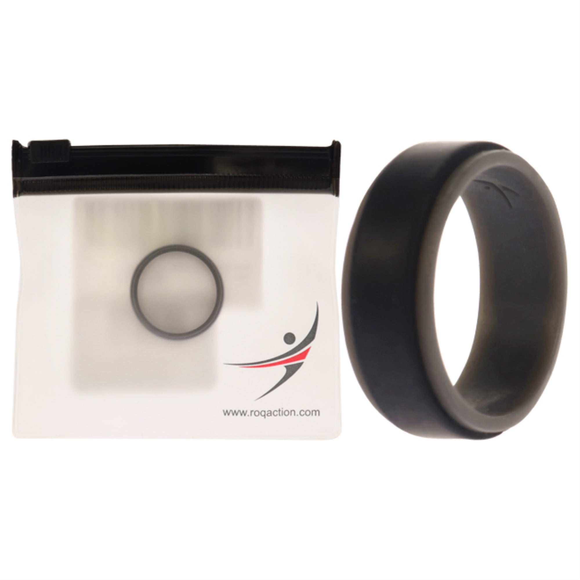 Silicone Wedding 2Layer Step Ring - Grey-Black By Roq For Men - 11 Mm Ring