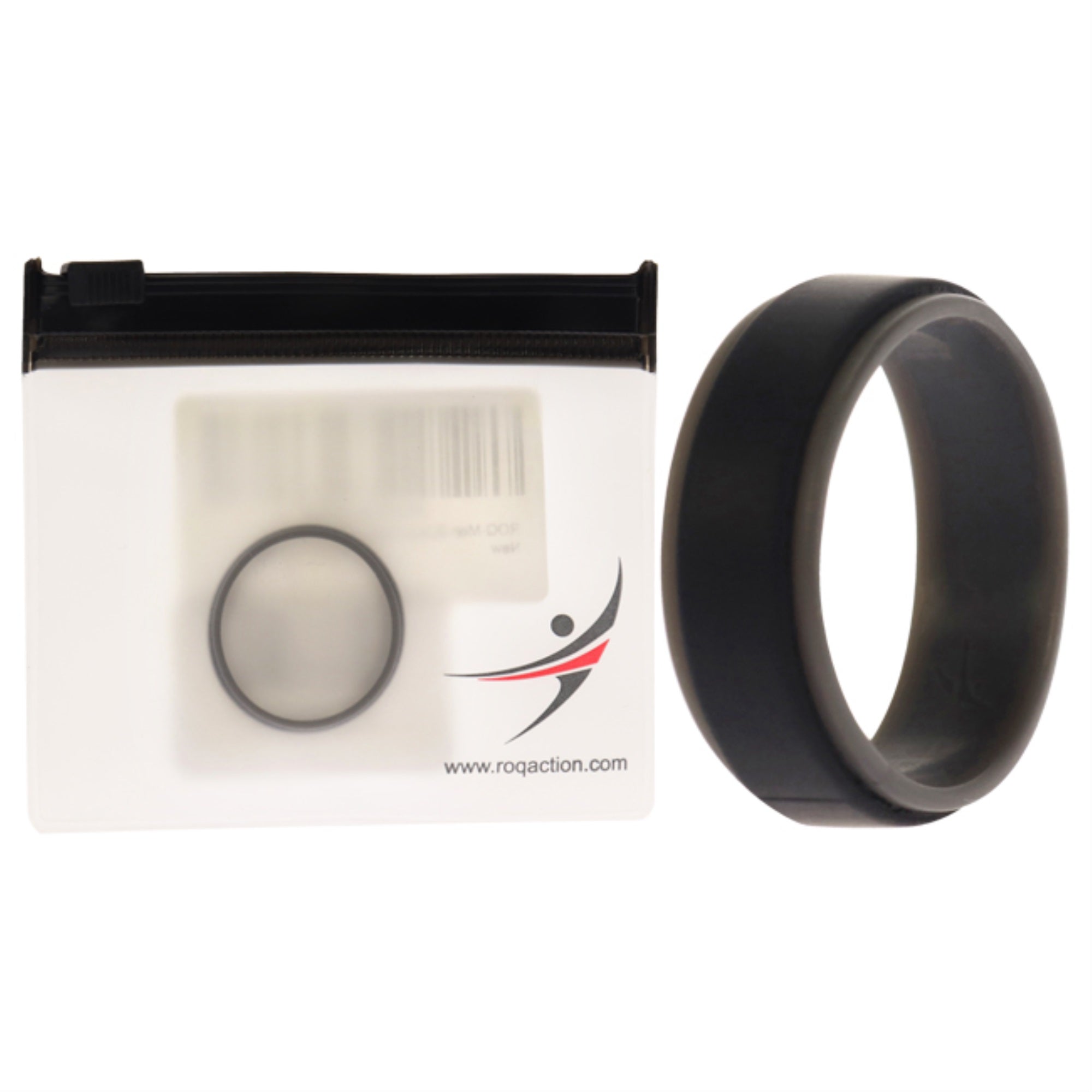 Silicone Wedding 2Layer Step Ring - Grey-Black By Roq For Men - 15 Mm Ring