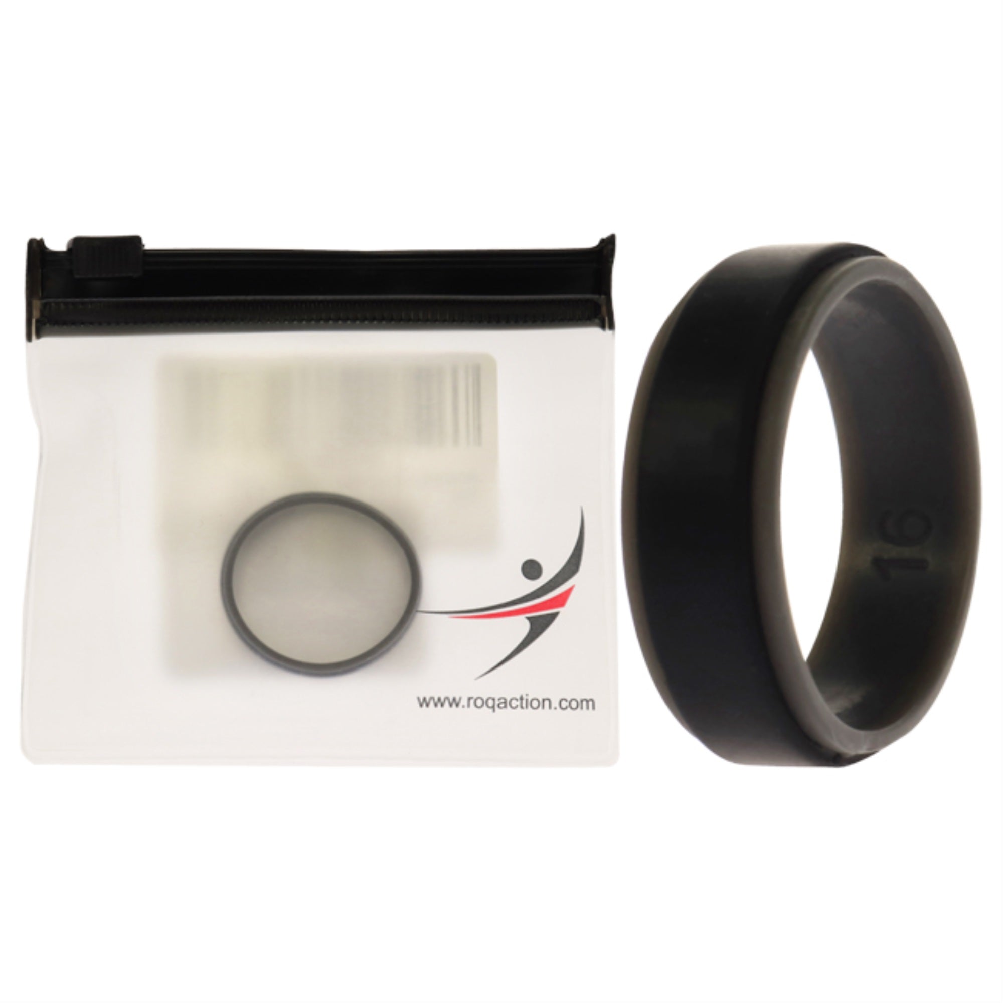 Silicone Wedding 2Layer Step Ring - Grey-Black By Roq For Men - 16 Mm Ring