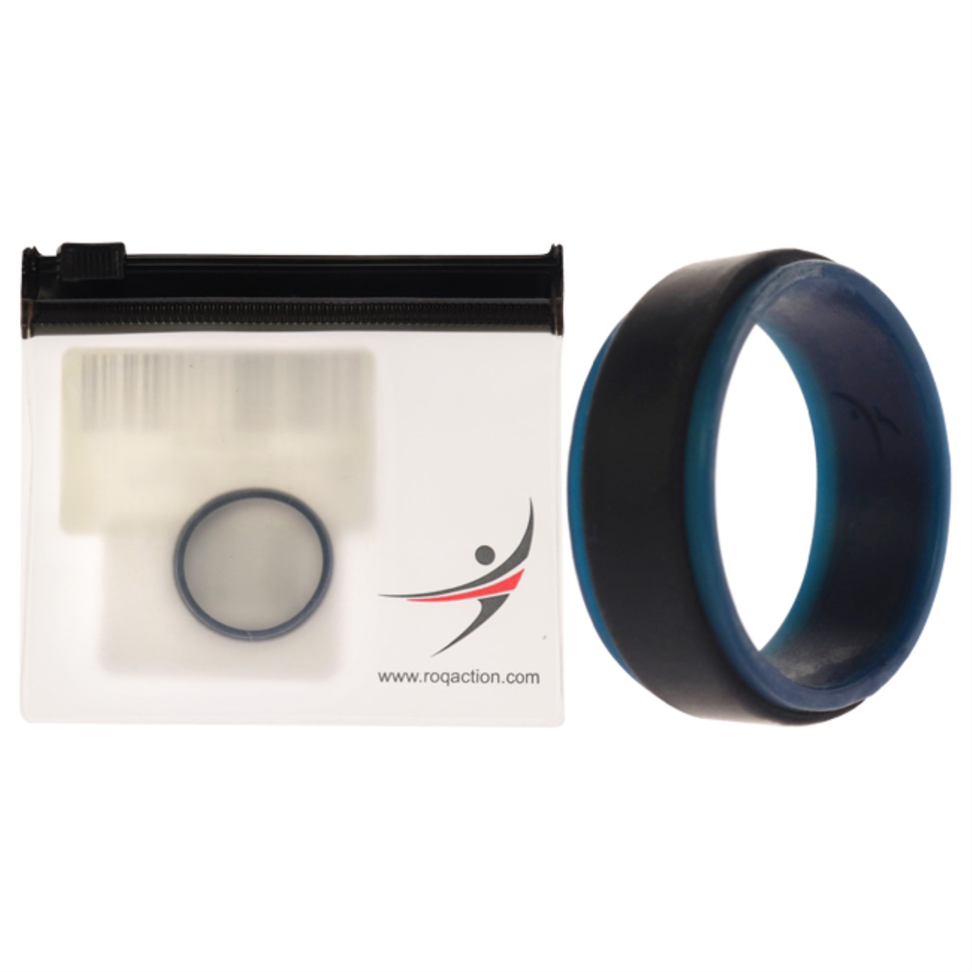 Silicone Wedding 2Layer Step Ring - Blue-Black By Roq For Men - 11 Mm Ring