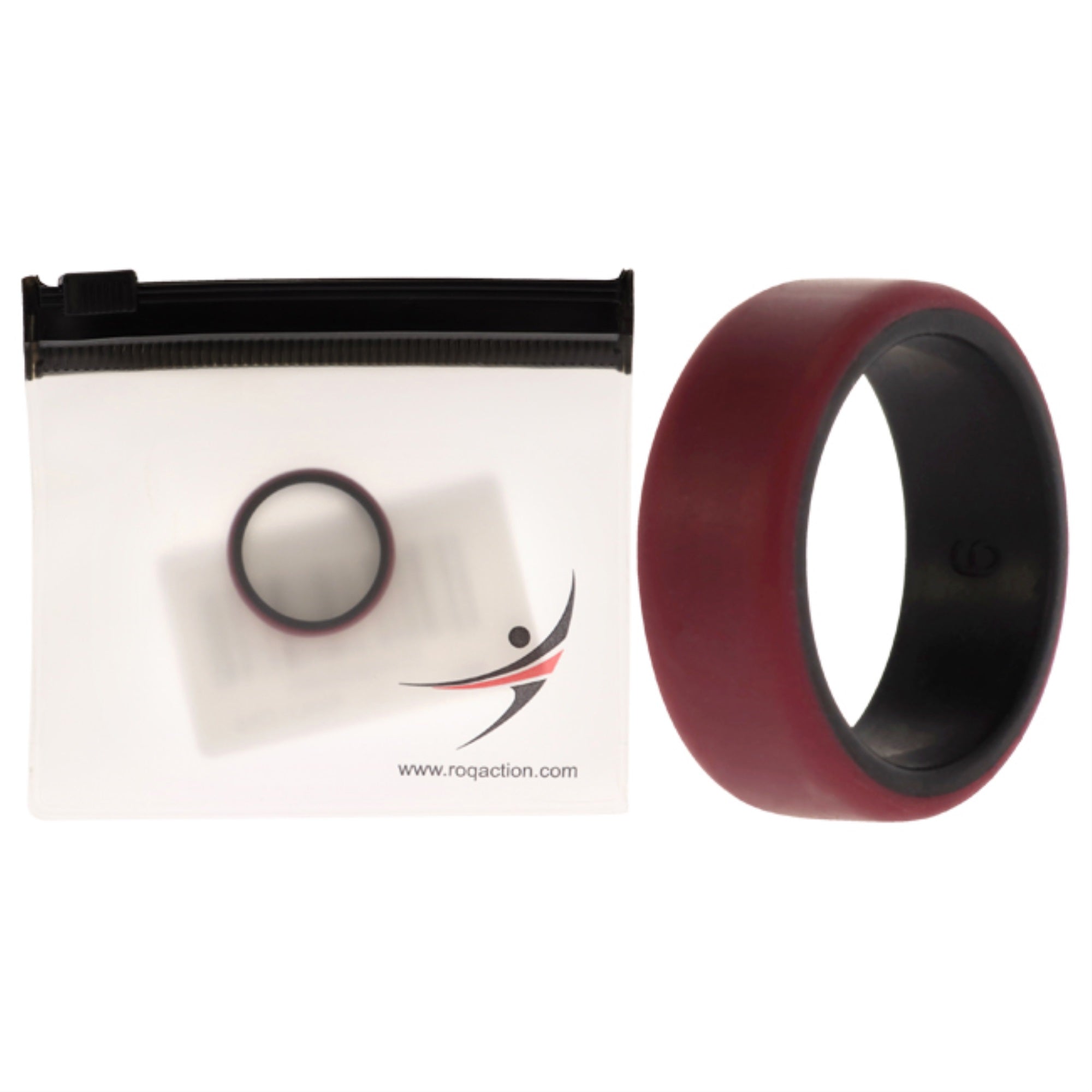 Silicone Wedding 2Layer Beveled 8Mm Ring - Bordeaux By Roq For Men - 9 Mm Ring