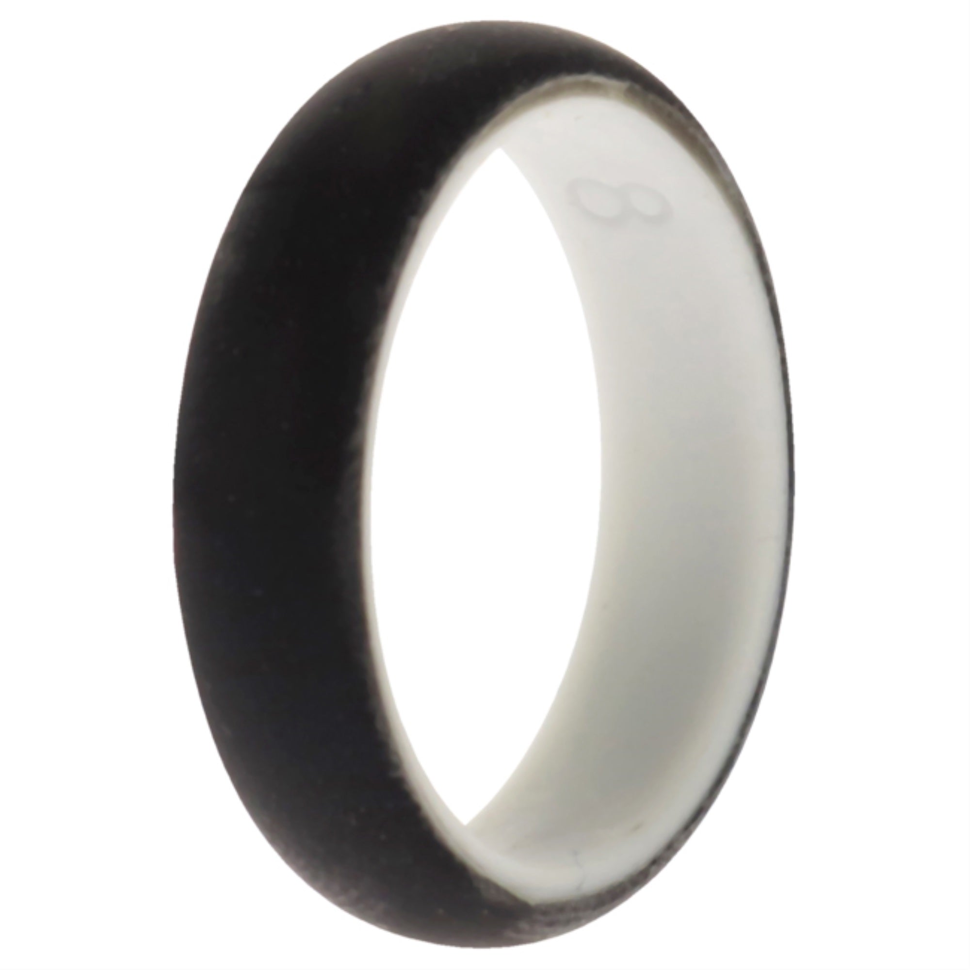 Silicone Wedding 2Layer Ring - White-Black By Roq For Women - 8 Mm Ring