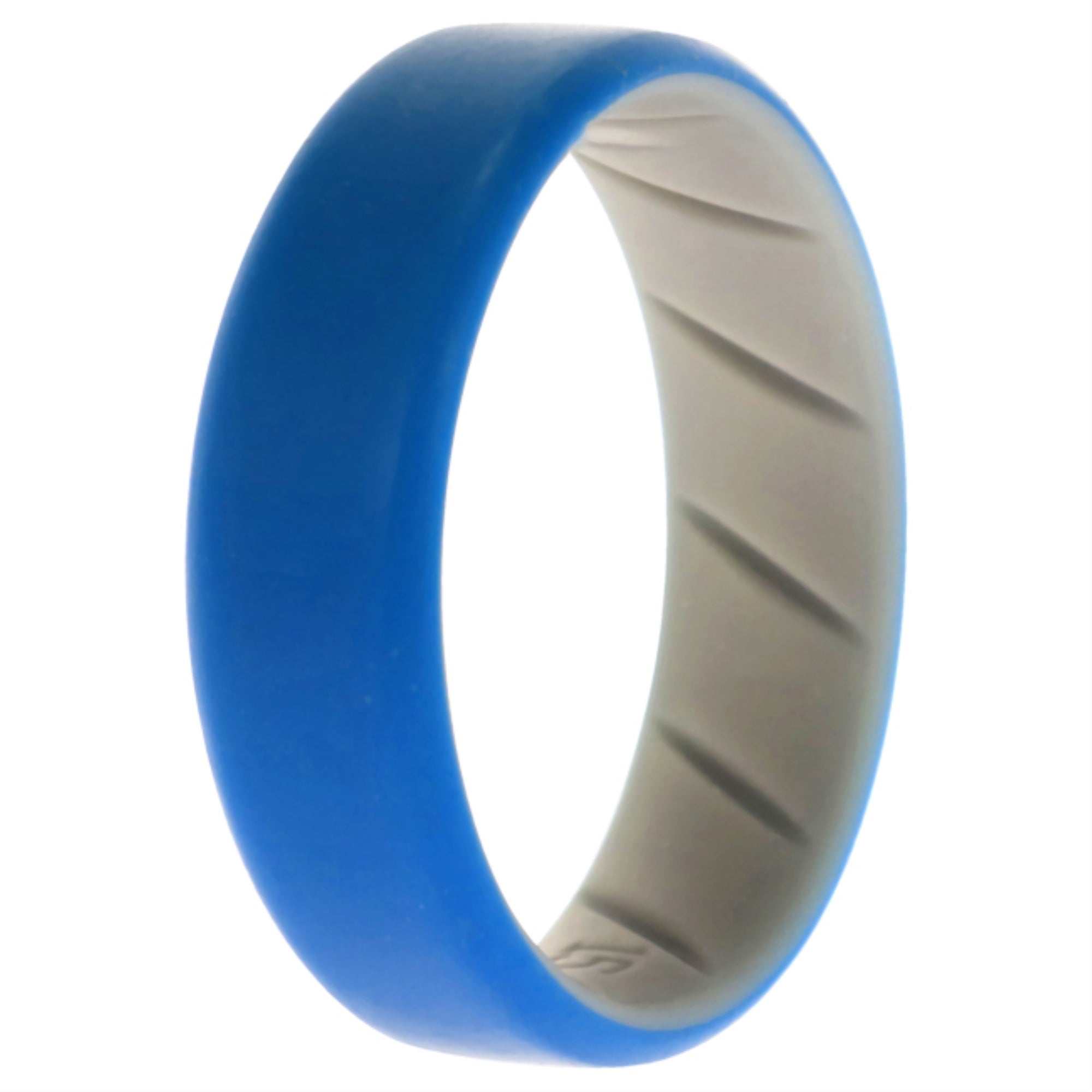 Silicone Wedding Br 8Mm Edge Ring - Grey-Blue By Roq For Men - 15 Mm Ring