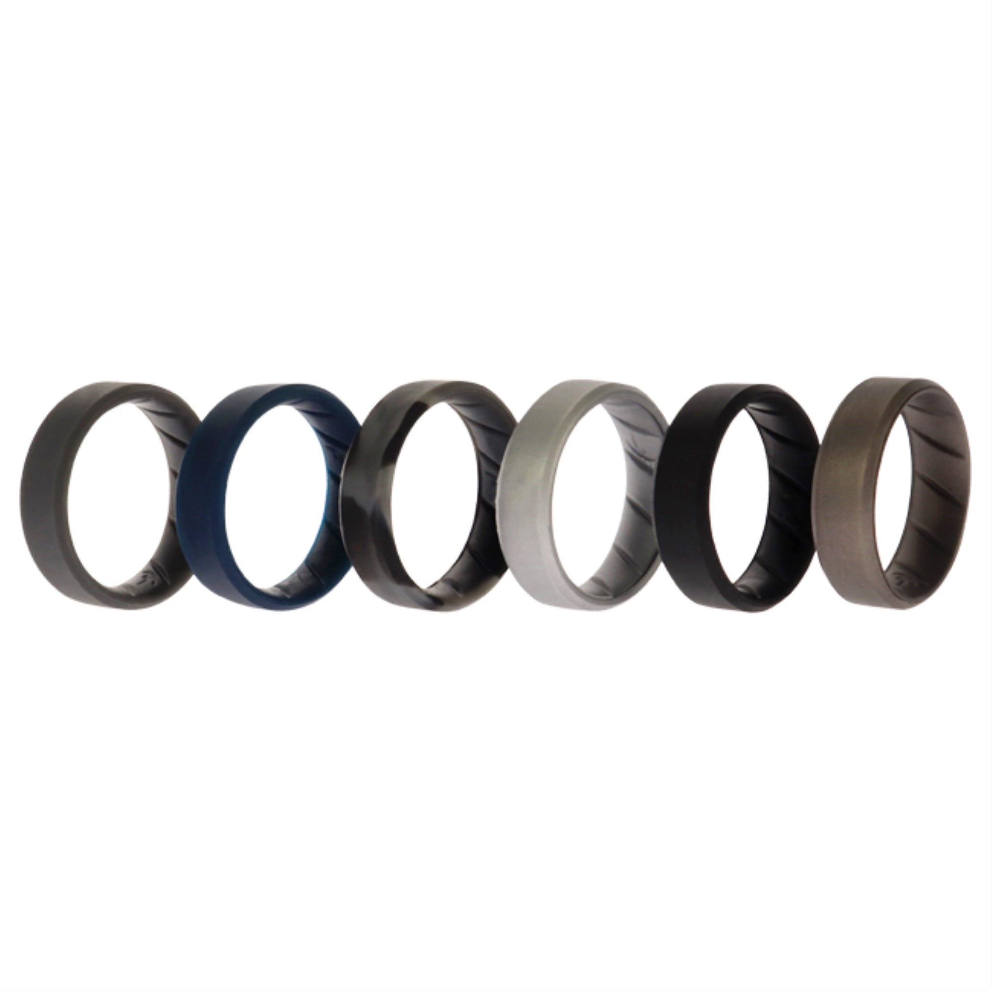 Silicone Wedding Br 8Mm Ring Set - Basic-Metal By Roq For Men - 6 X 14 Mm Ring