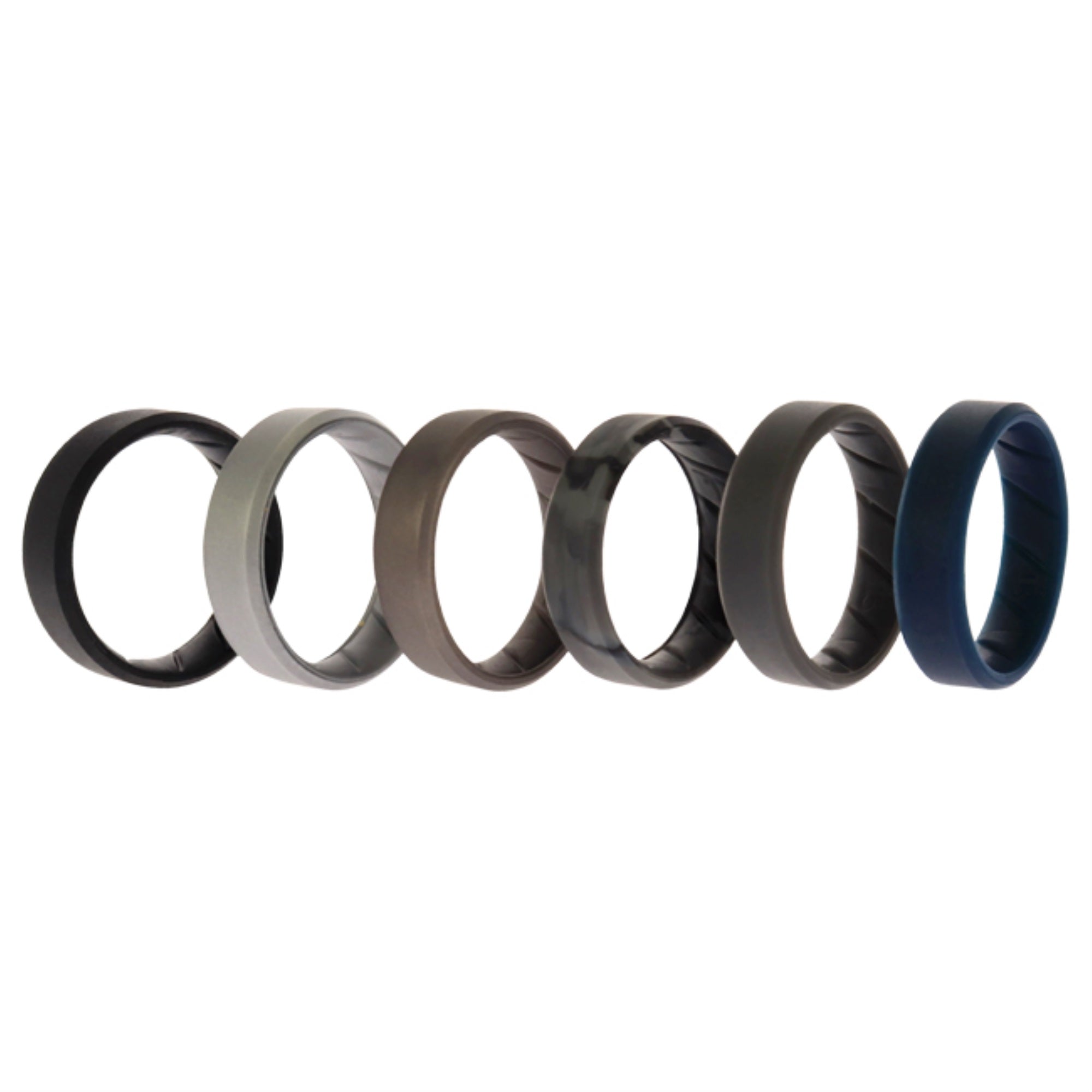 Silicone Wedding Br 8Mm Ring Set - Basic-Metal By Roq For Men - 6 X 15 Mm Ring