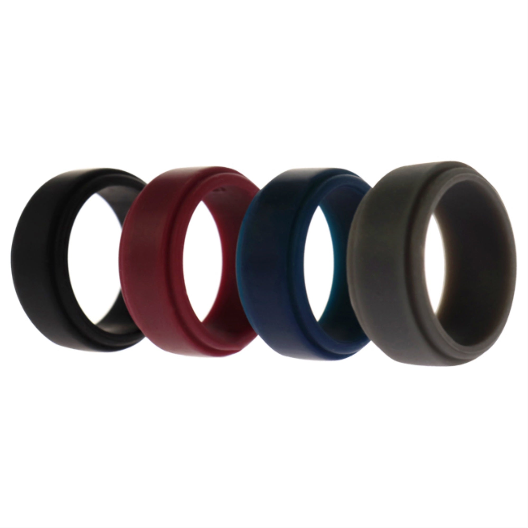Silicone Wedding Step Ring Set - Bordeaux By Roq For Men - 4 X 6 Mm Ring