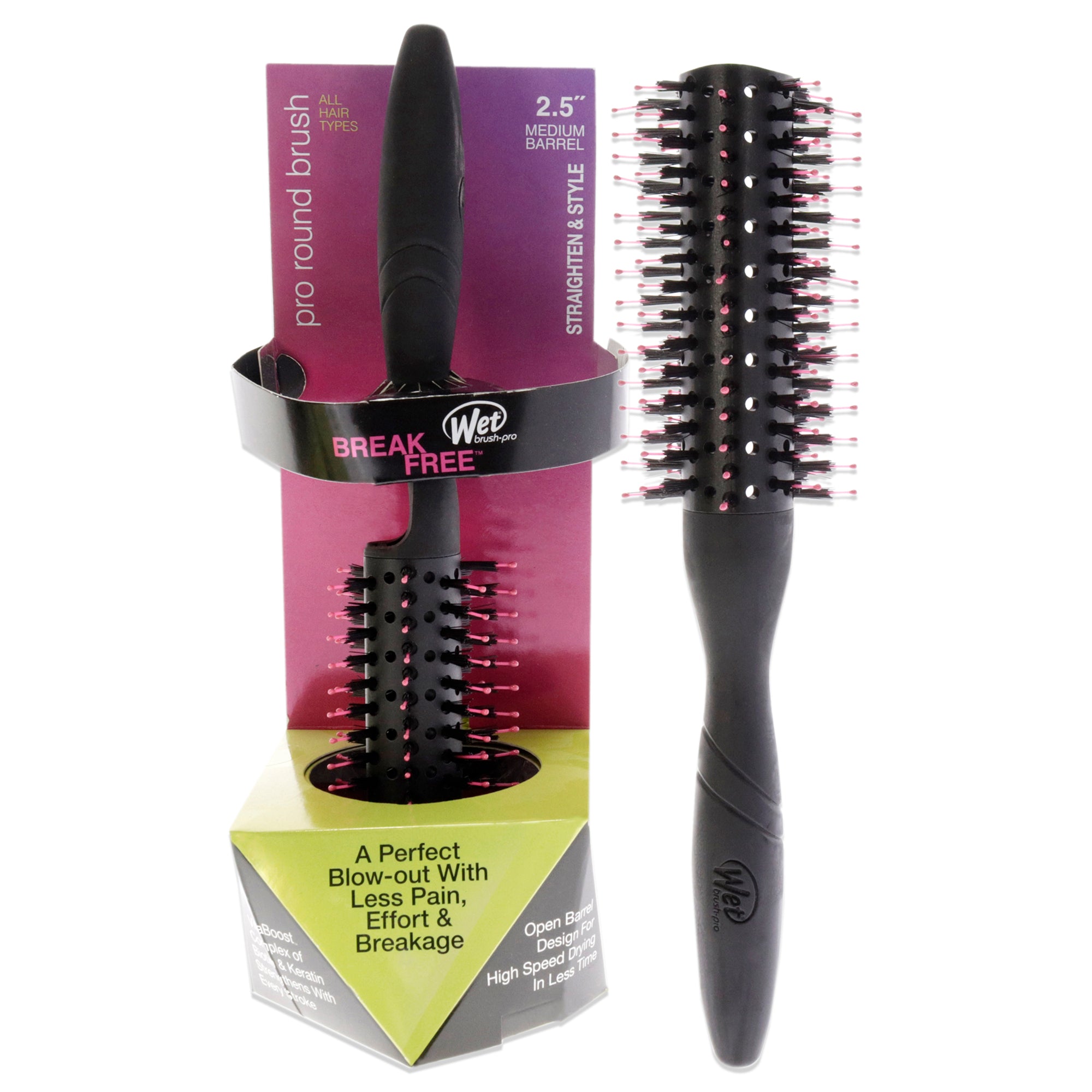 Pro Fast Dry Round Brush - Circle By Wet Brush For Unisex - 2.5 Inch Hair Brush