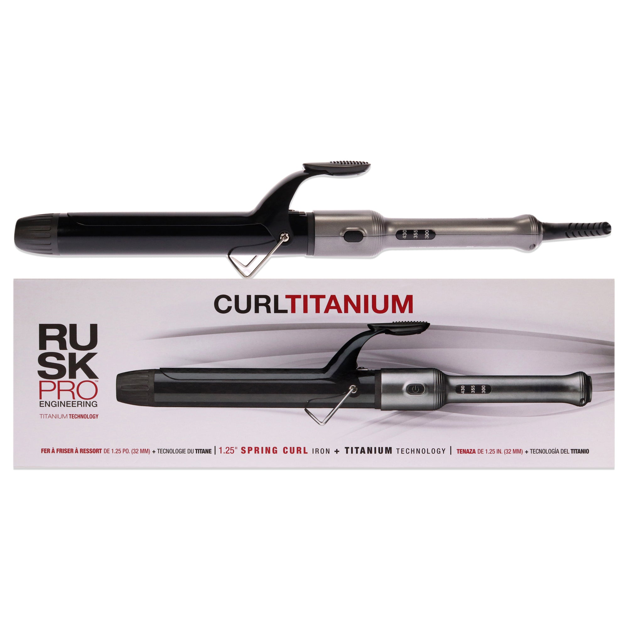 Curl Titanium Spring Iron - Irp125Uc By Rusk For Unisex - 1.25 Inch Curling Iron