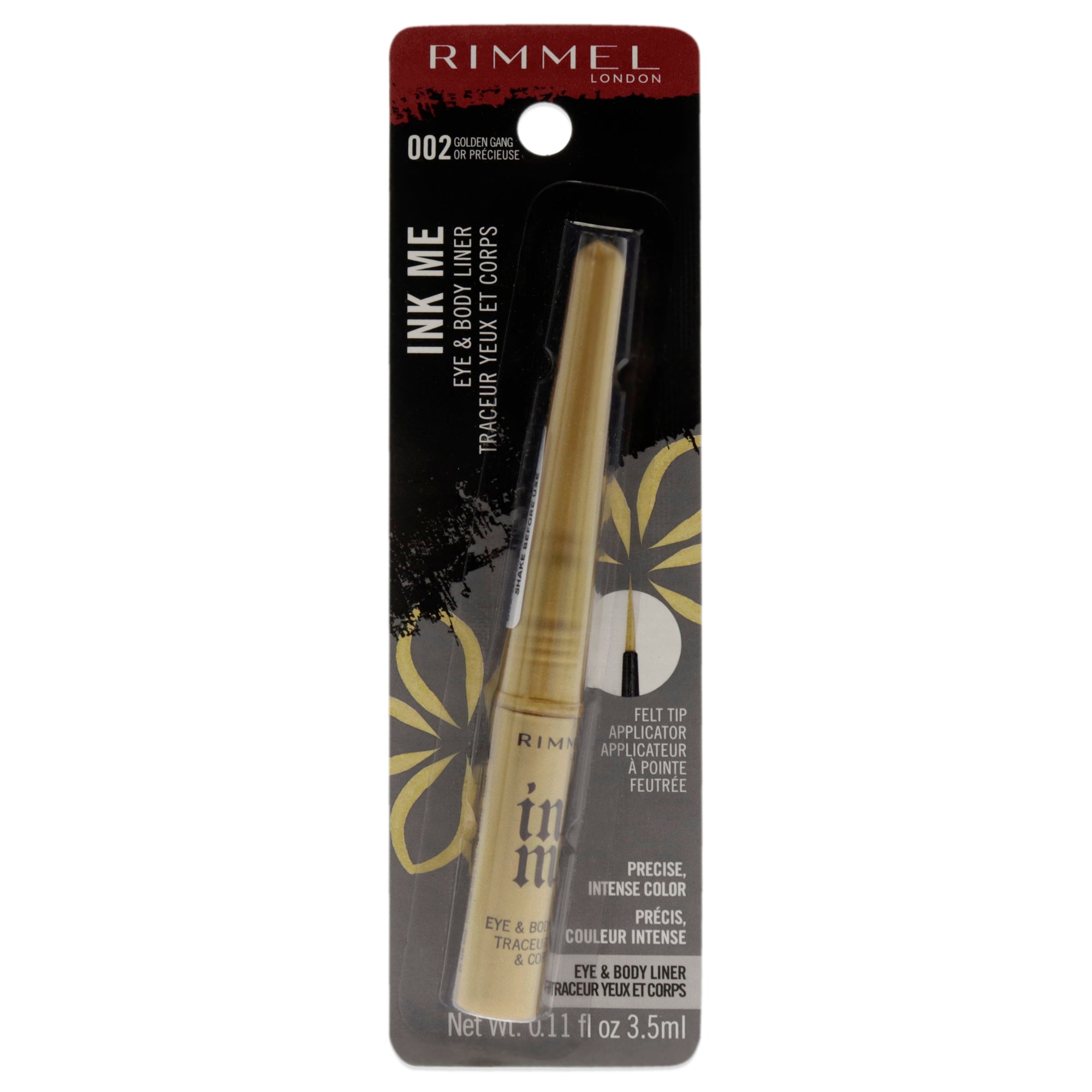 Ink Me Eyes And Body - 002 Gold By Rimmel London For Women - 0.11 Oz Eyeliner