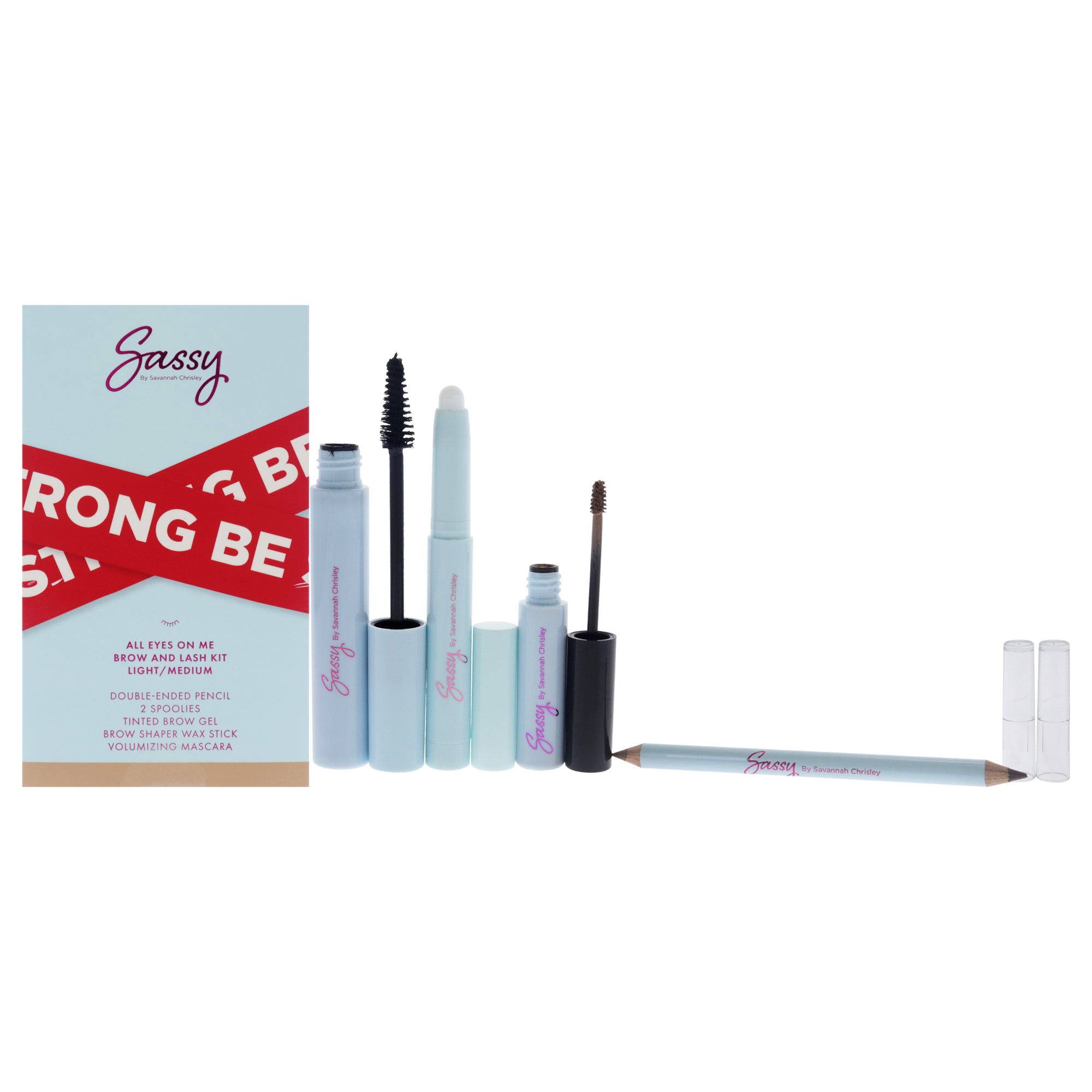Breakup Collection All Eyes On Me Brow And Lash Kit - Light-Medium By Sassy By Savannah Chrisley For Women - 6 Pc Volumizing Mas