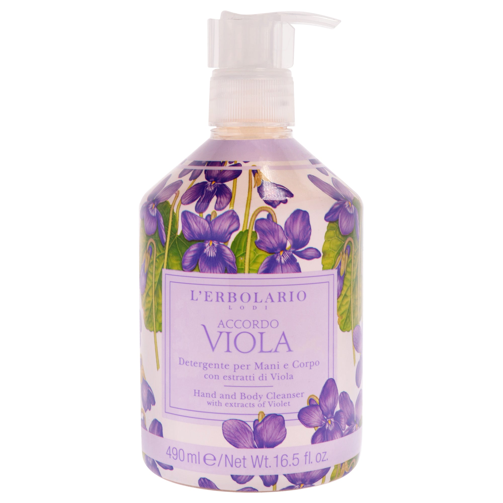 Accordo Viola Hand and Body Cleanser by LErbolario for Unisex - 16.5 oz Cleanser