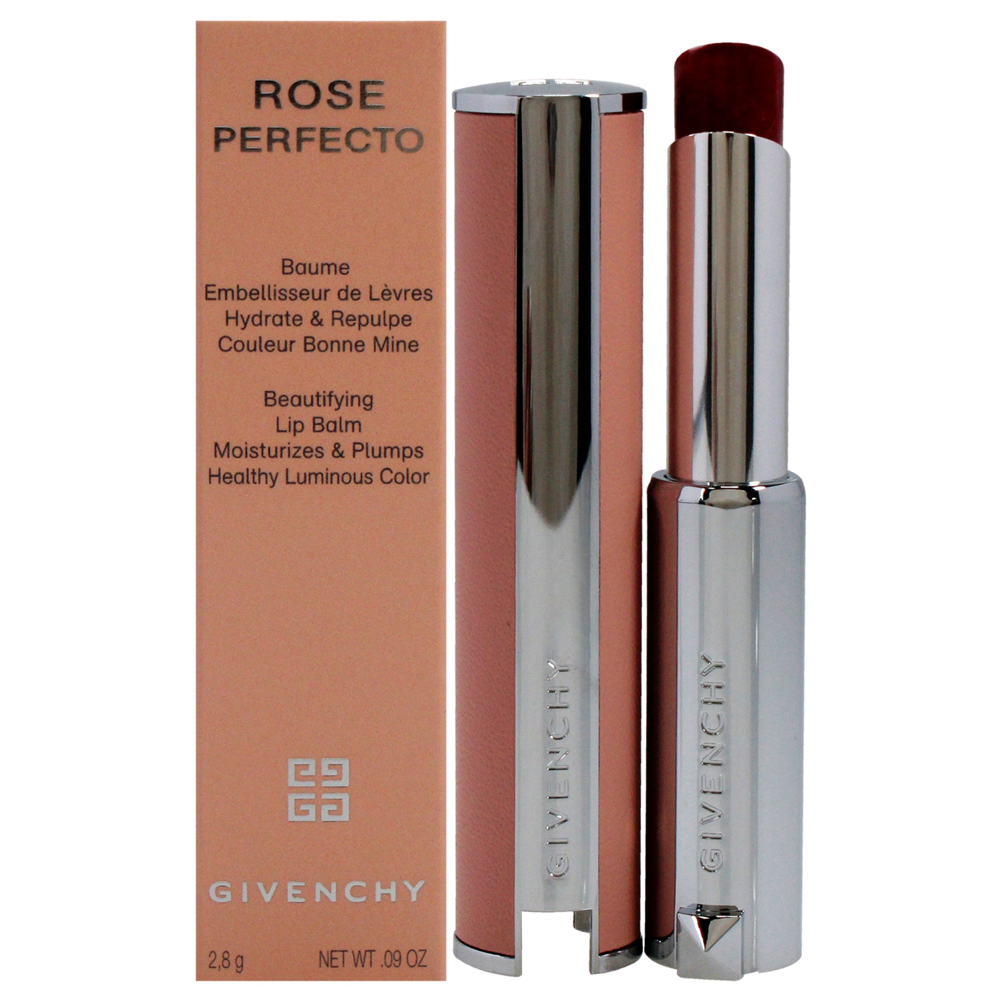 Rose Perfecto Plumping Lip Balm - 37 Rouge Graine By Givenchy For Women - 0.09 Oz Lip Balm