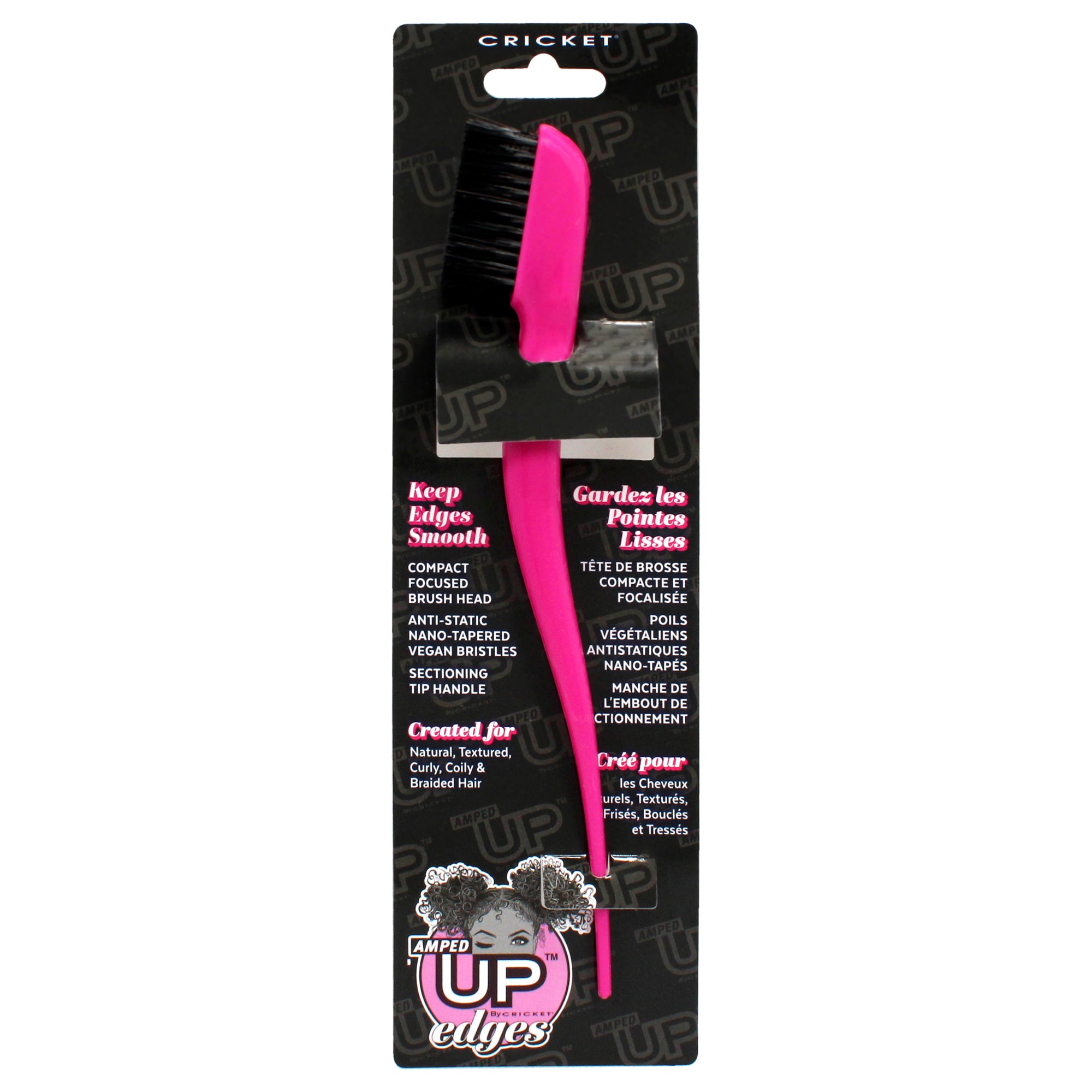 Amped Up Edges Brush - Pink By Cricket For Unisex - 1 Pc Hair Brush