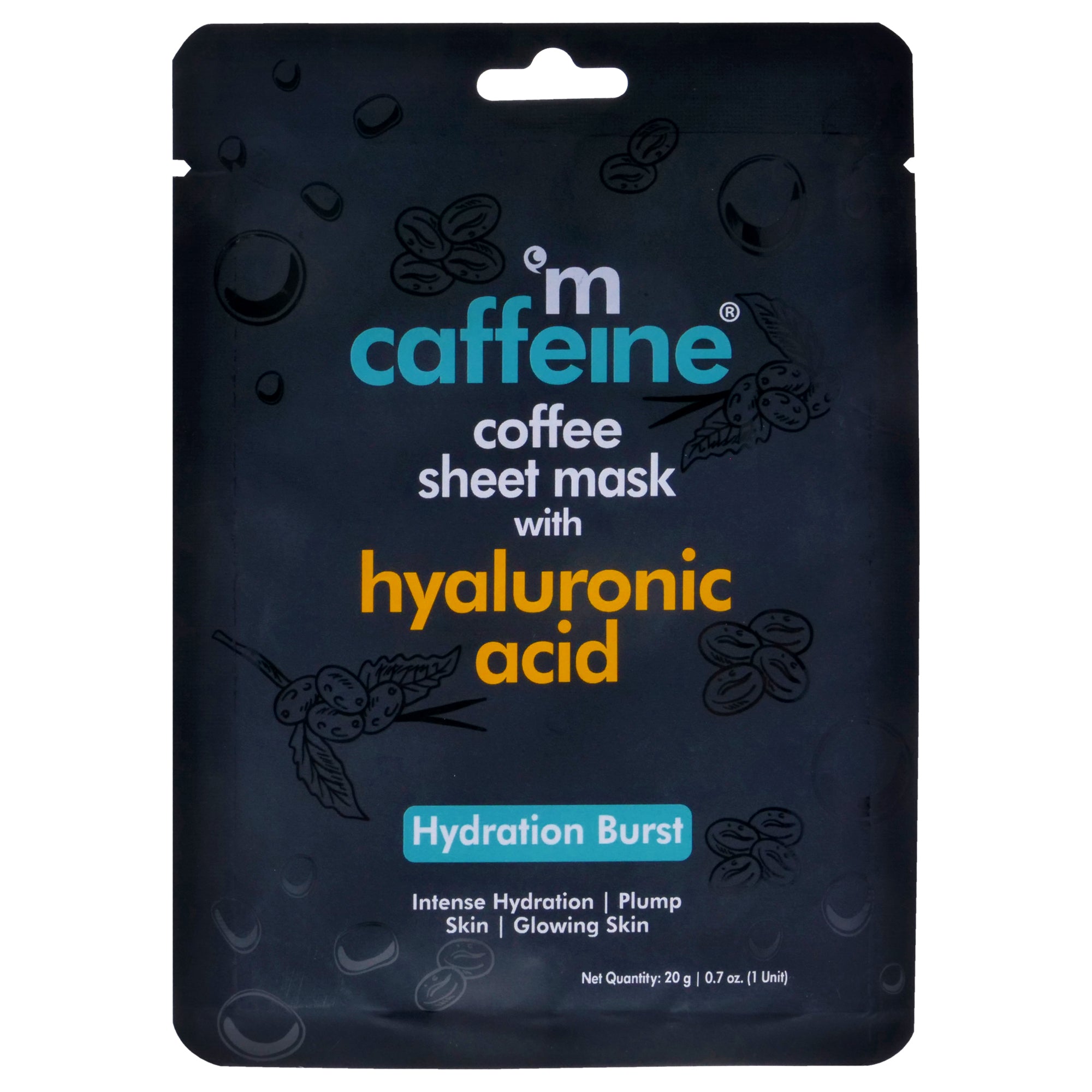 Coffee Sheet Mask With Hyaluronic Acid By Mcaffeine For Unisex - 0.7 Oz Mask