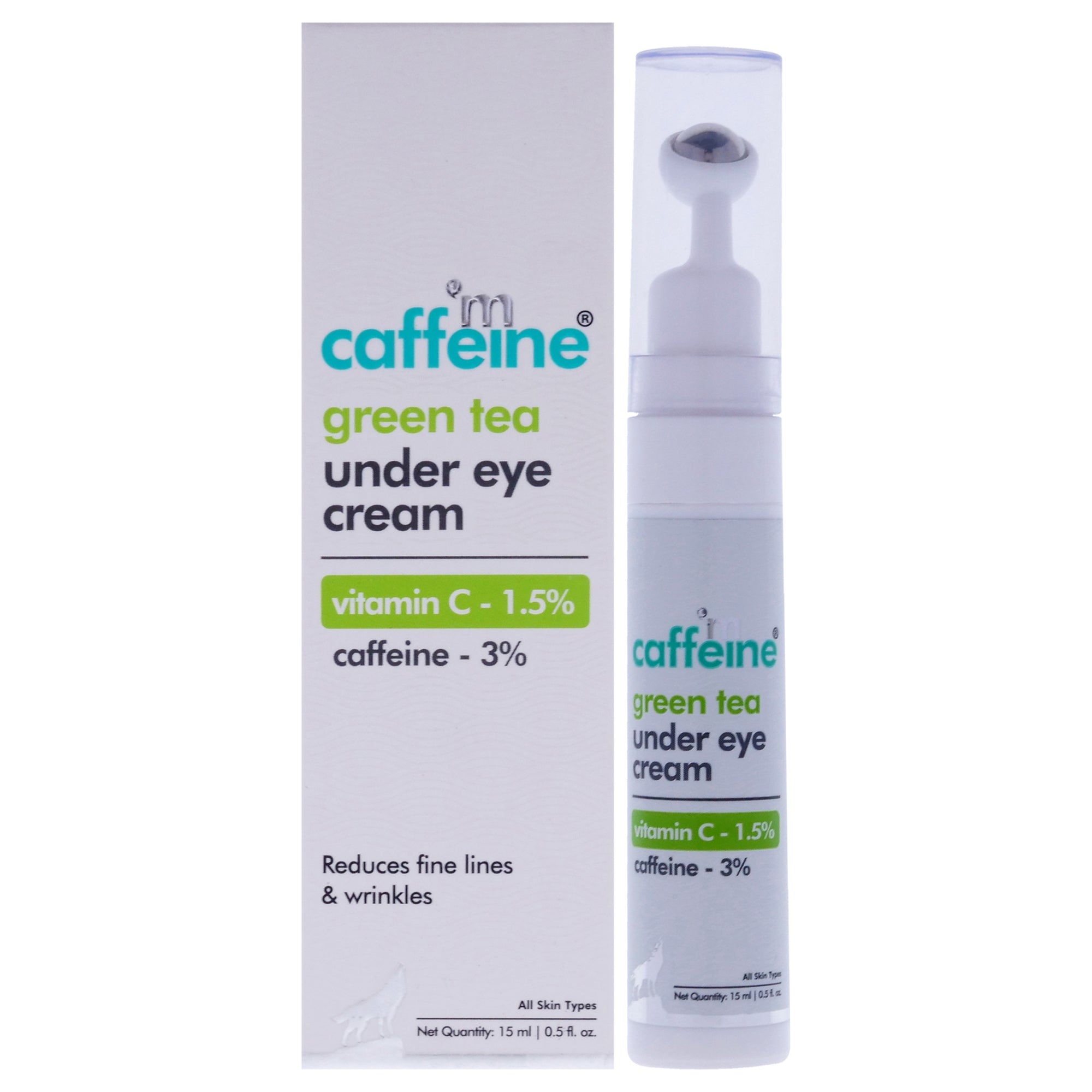Green Tea Under Eye Cream Vitamin C 1.5 Percent By Mcaffeine For Unisex - 0.5 Oz Cream