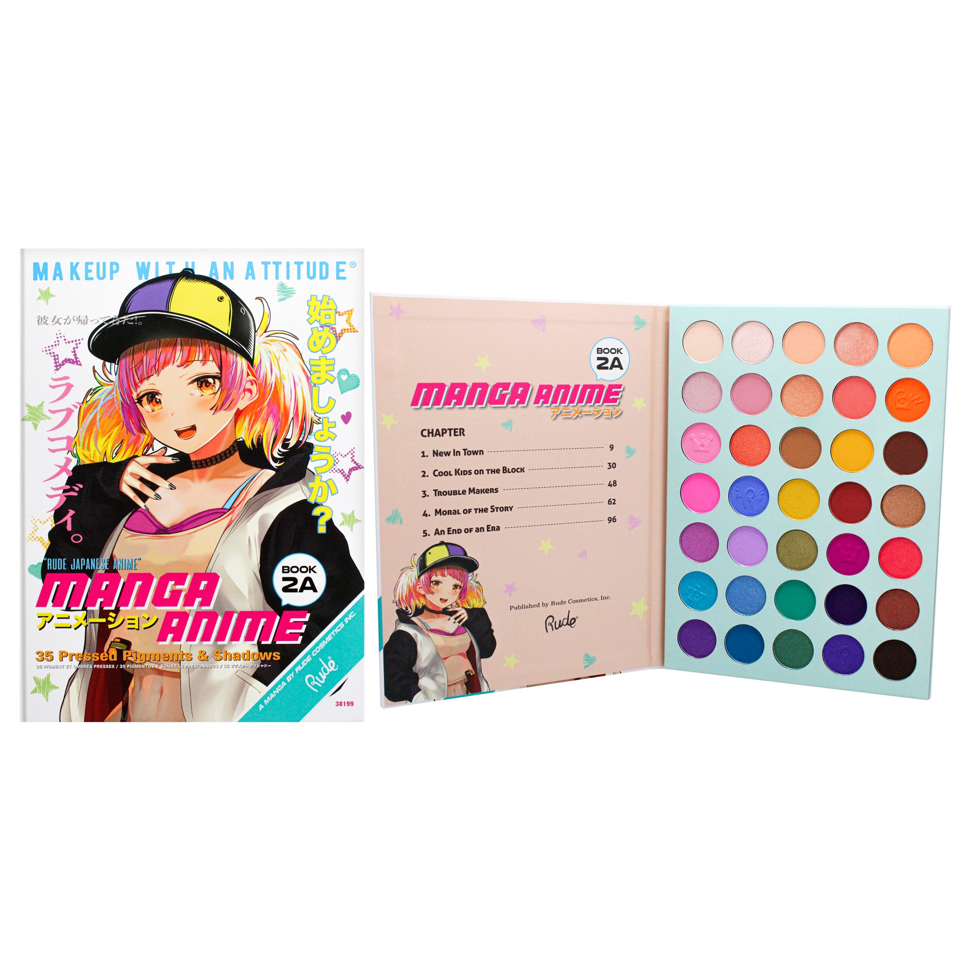 Manga Anime 35 Eyeshadows Palette - Book 2A By Rude Cosmetics For Women - 1.34 Oz Eye Shadow