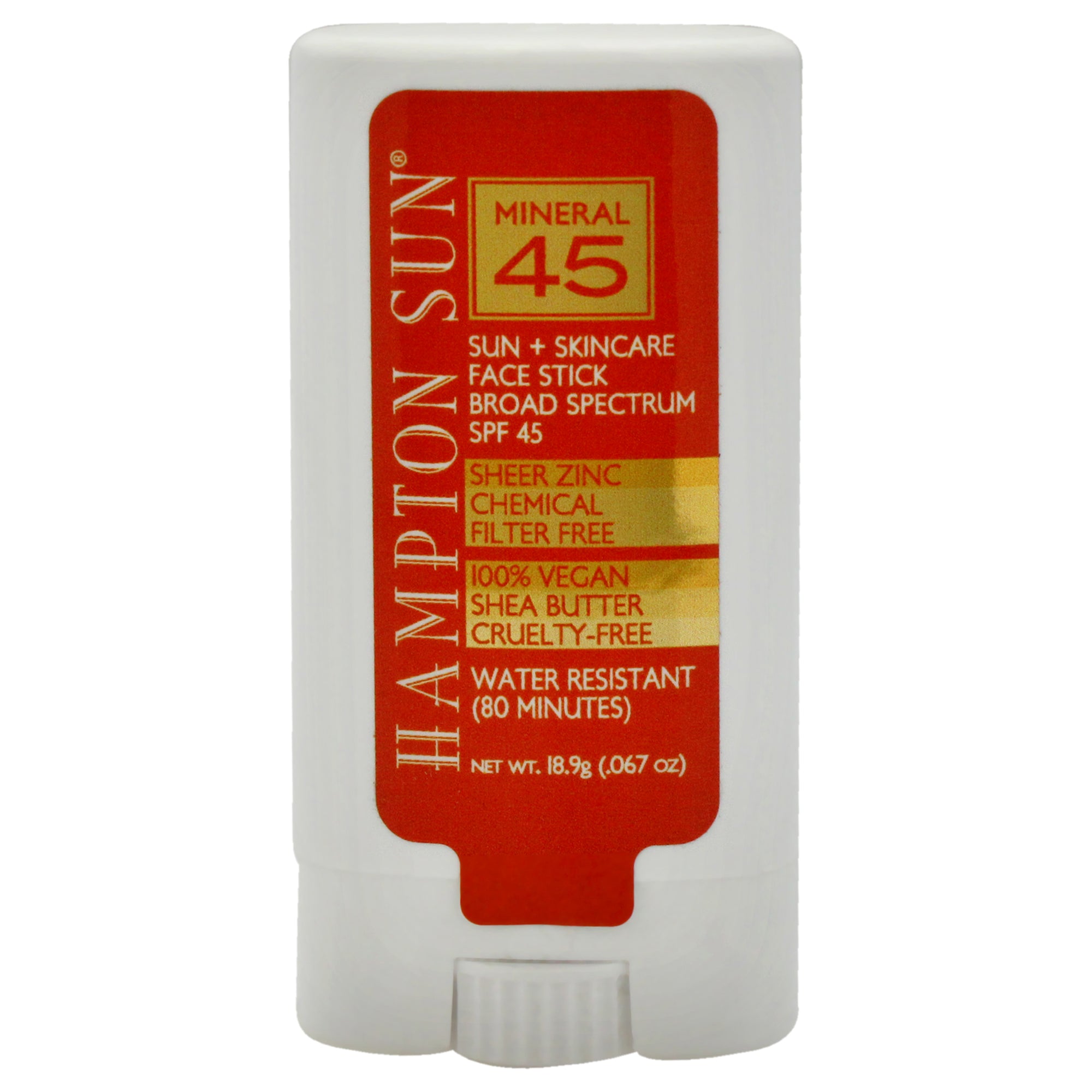 Mineral Sun Plus Skincare Face Stick Spf 45 By Hampton Sun For Unisex - 0.67 Oz Sunscreen
