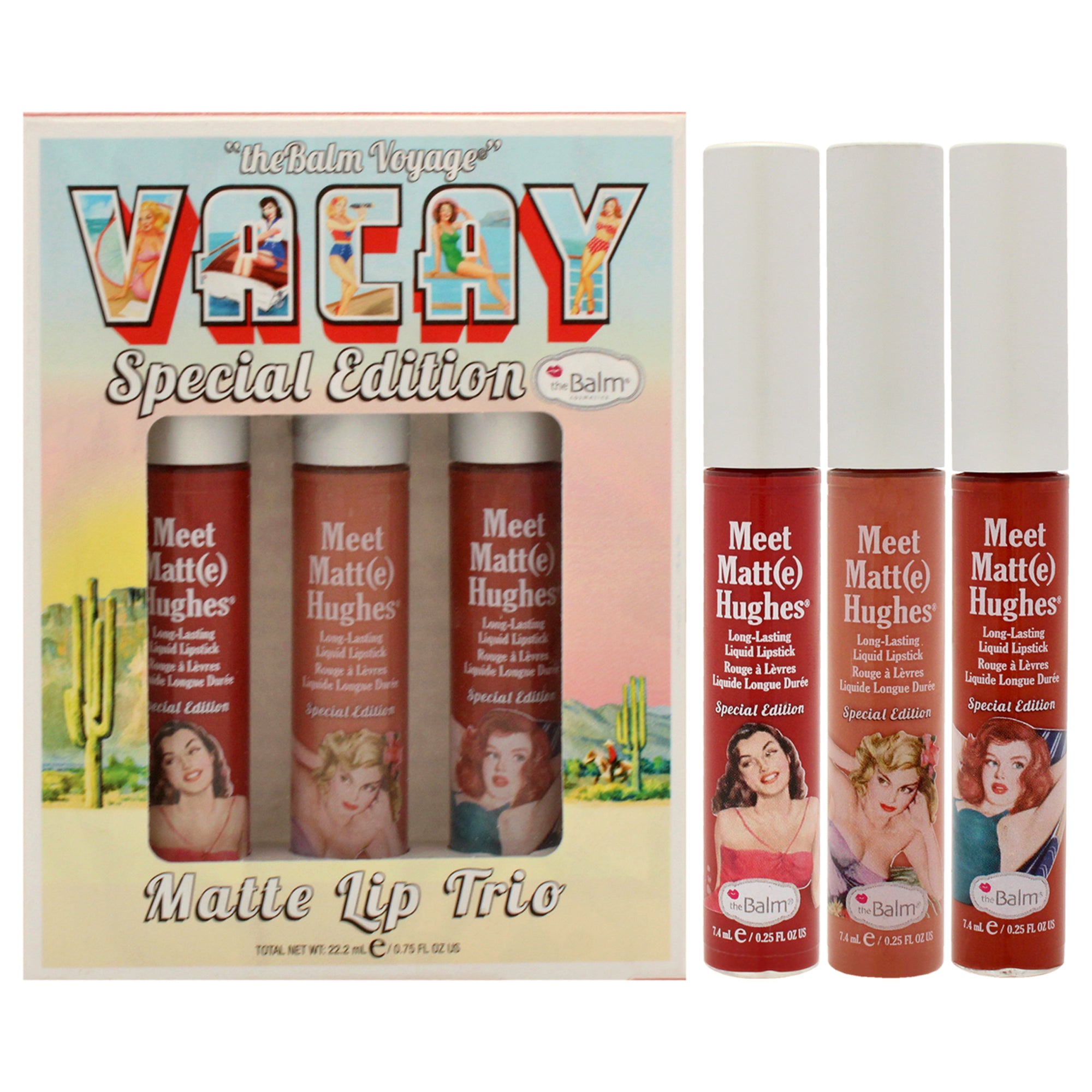 Voyage Vacay Matte Lip Trio Special Edition By The Balm For Women - 3 Pc 0.75Oz Lipstick - Persistent, 0.75Oz Lipstick - Charism