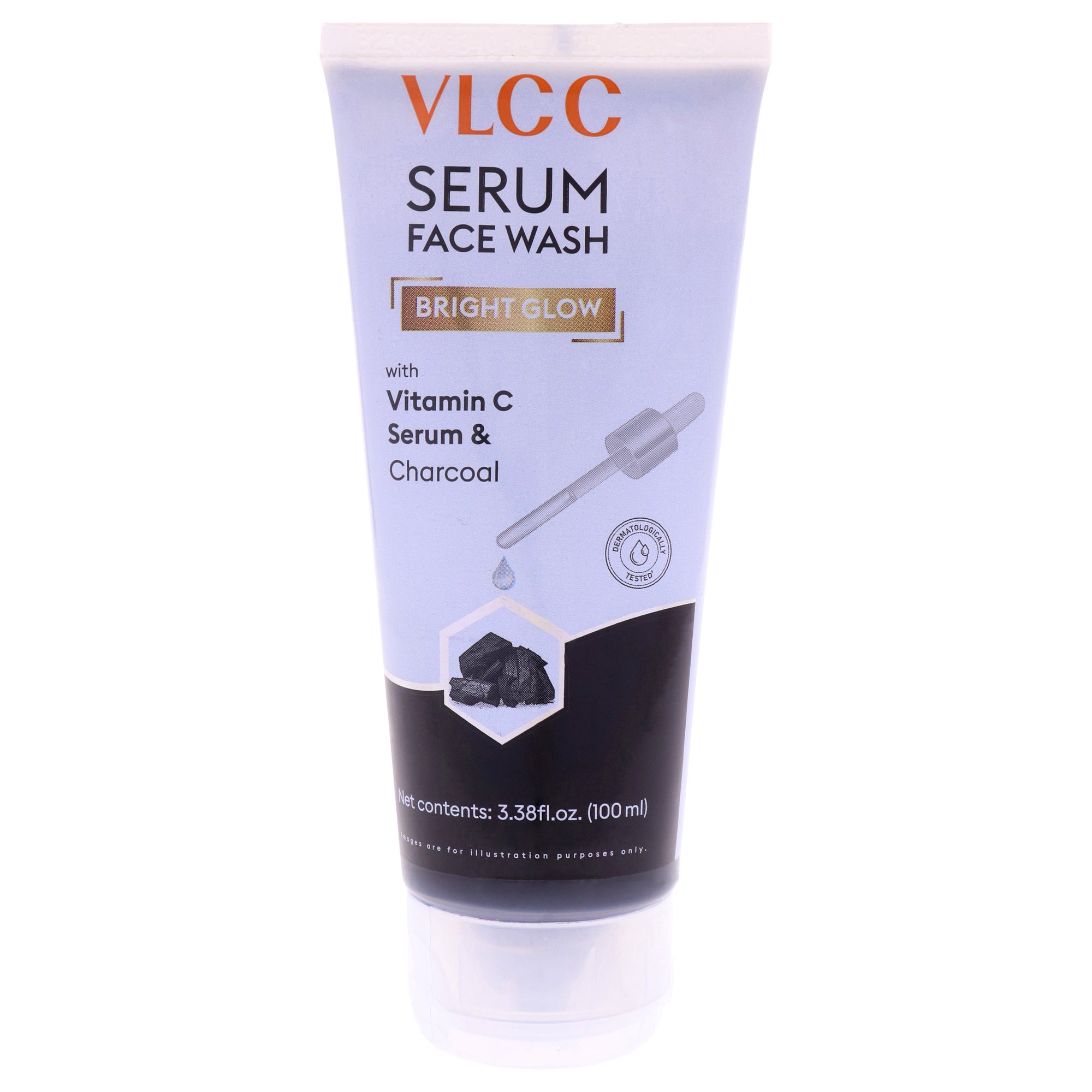 Bright Glow Serum Face Wash - Charcoal by VLCC for Unisex - 3.38 oz Cleanser