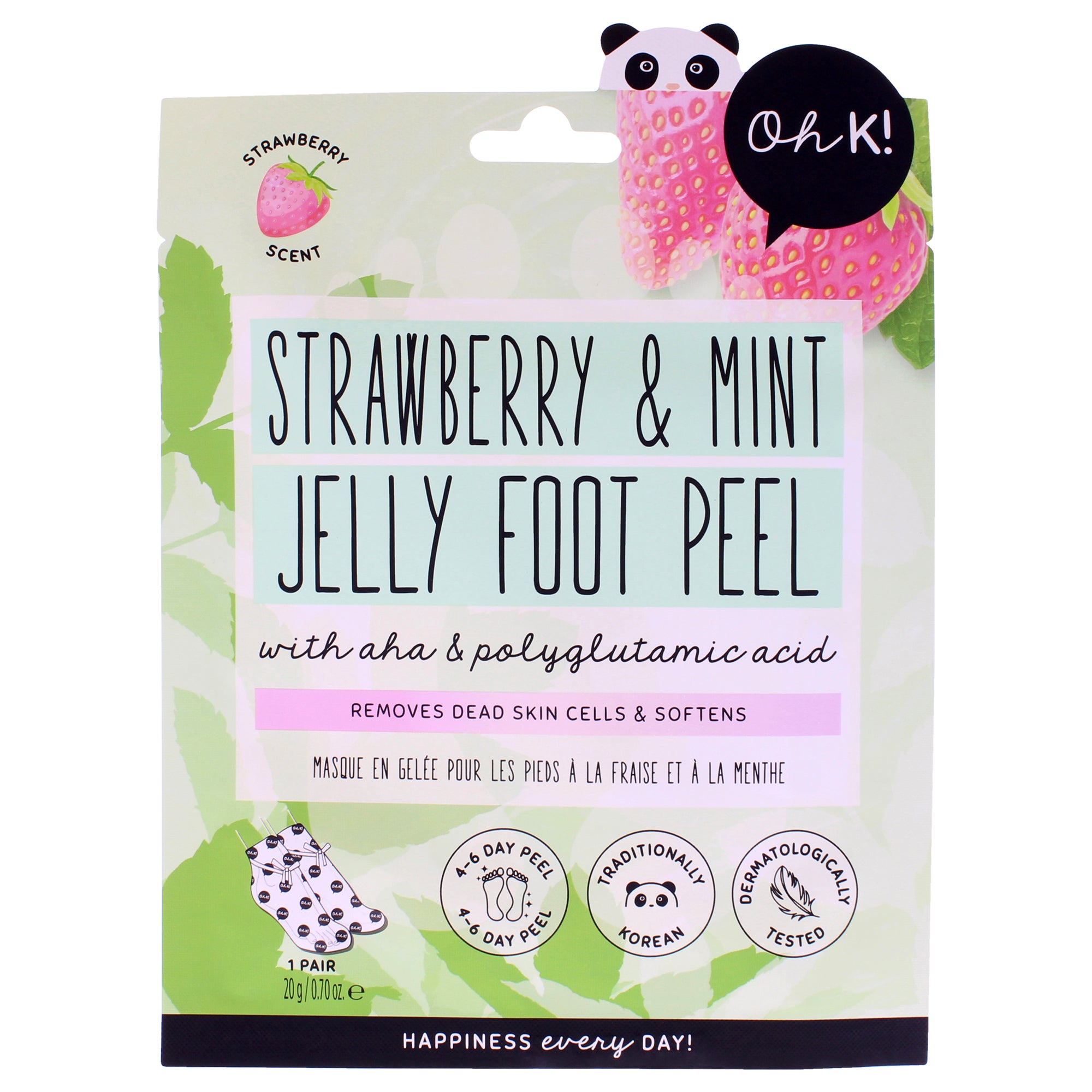 Jelly Foot Peel - Strawberry and Mint Jelly by Oh K! for Unisex - 1 Pair Mask