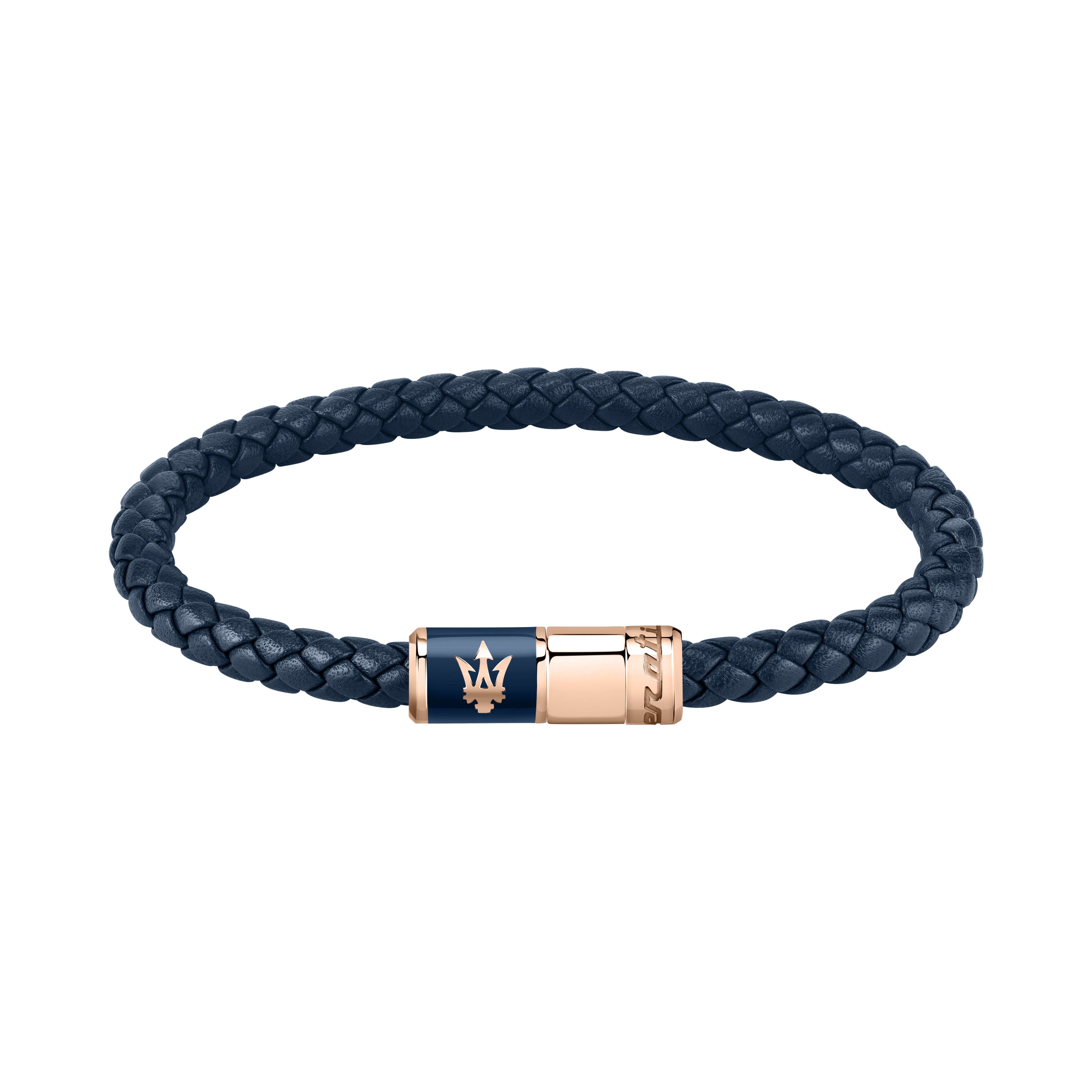 Maserati Jewels Recycled Leather And Stainless Steel Bracelet Jm222Ave09 For Men
