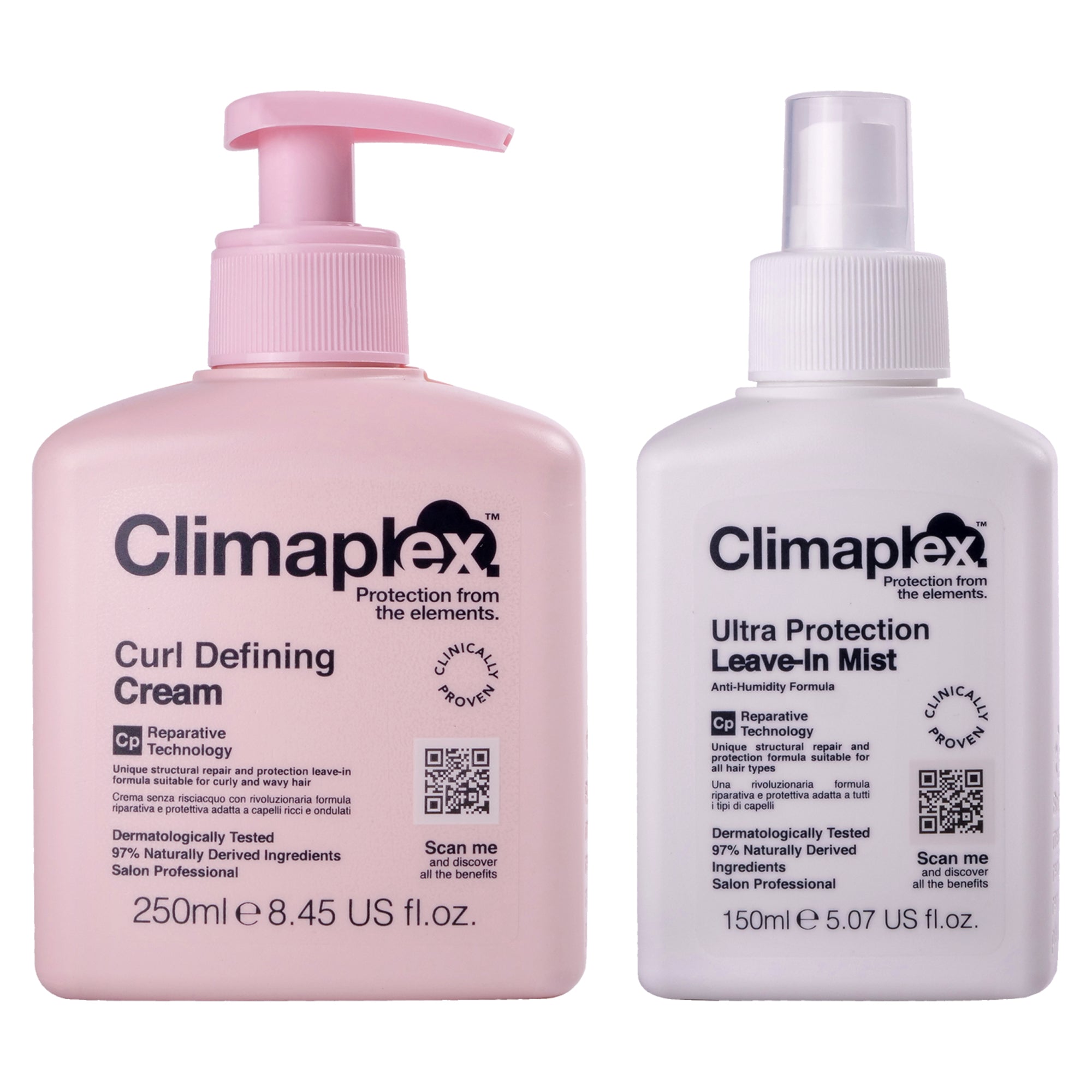 Climaplex Curl Defining Cream And Climaplex Ultra Protection Leave-In Mist Kit By Climaplex For Unisex - 2 Pc Kit 8.45 Oz Cream,