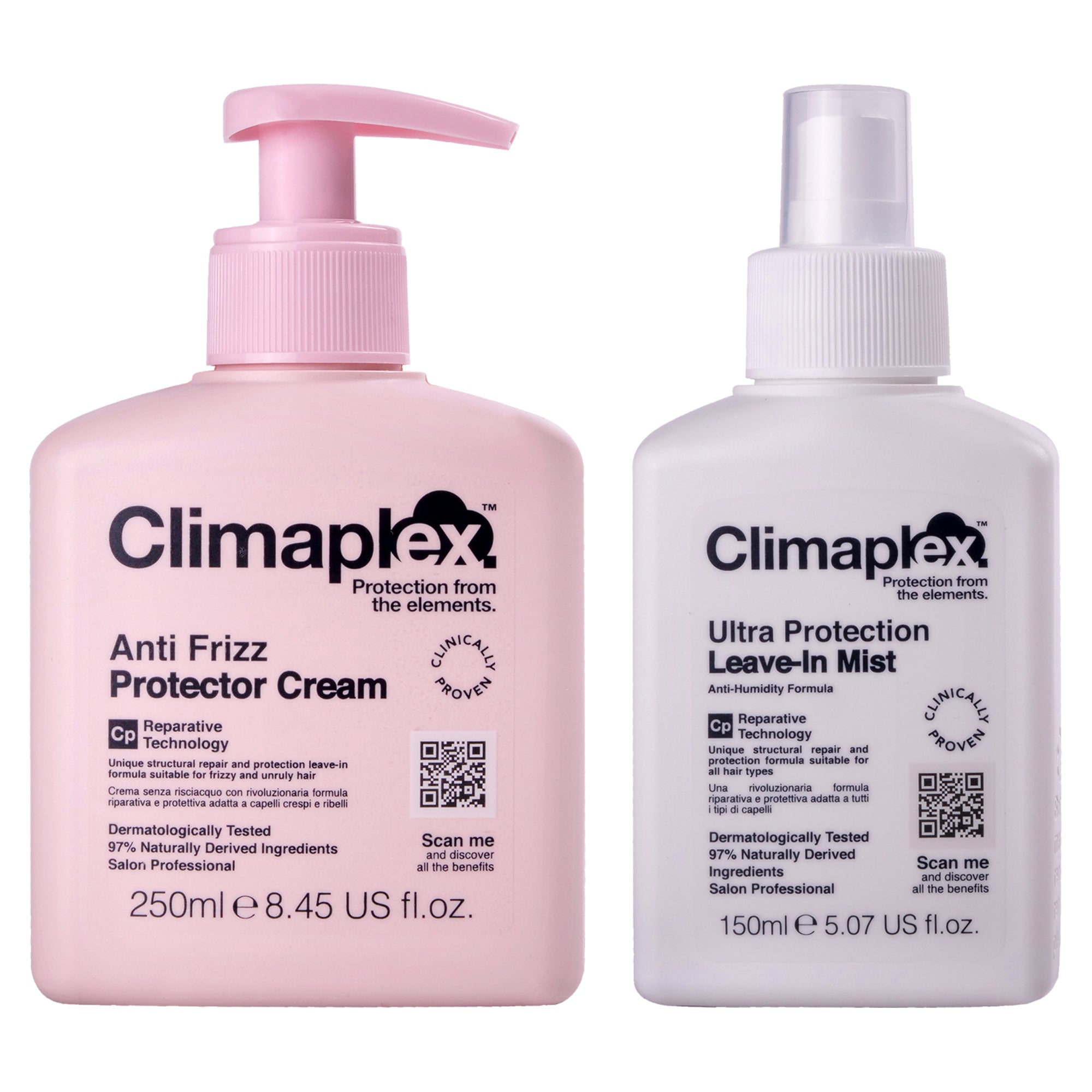 Anti Frizz Protector Cream And Climaplex Ultra Protection Leave-In Mist Kit By Climaplex For Unisex - 2 Pc Kit 8.45 Oz Cream, 5.