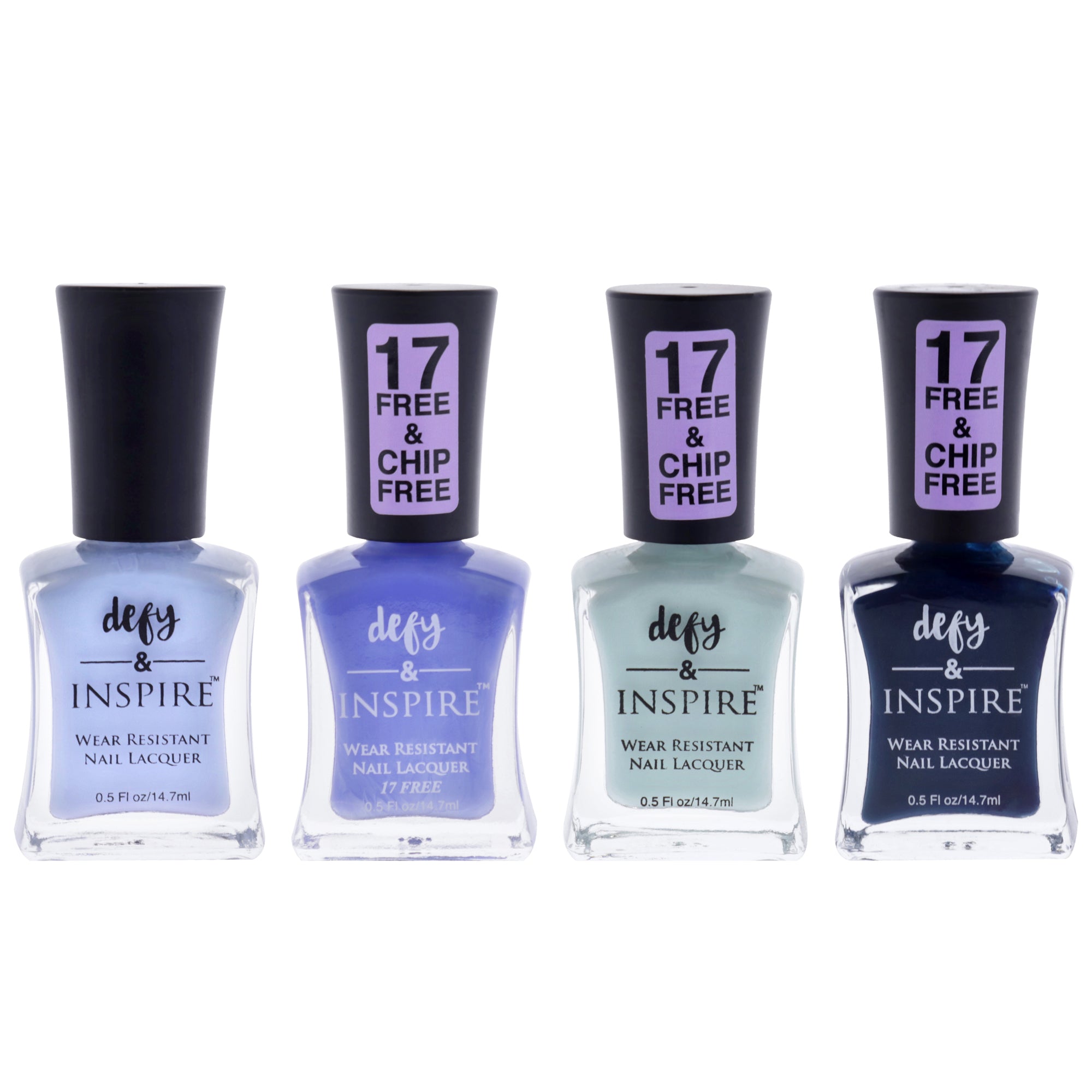 Wear Resistant Nail Lacquer Kit By Defy And Inspire For Women - 4 Pc Kit 0.5Oz Nail Polish - 275 Paradise Island, 0.5Oz Nail Pol