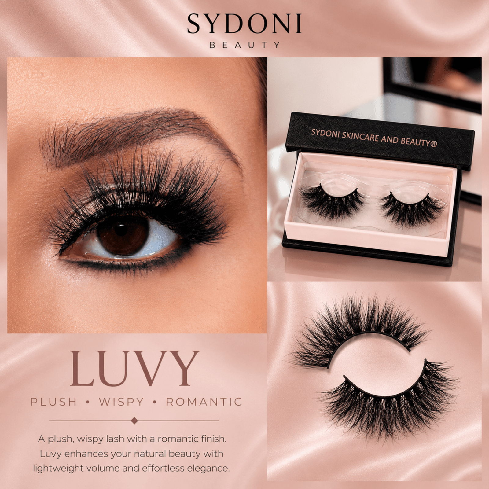 SYDONI "LUVY" LUXURY MINK LASHES – Plush, Wispy, Romantic