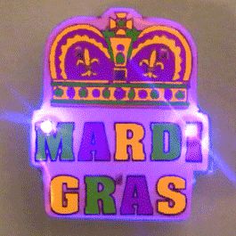 Mardi Gras Crown Flashing Body Light Lapel Pins