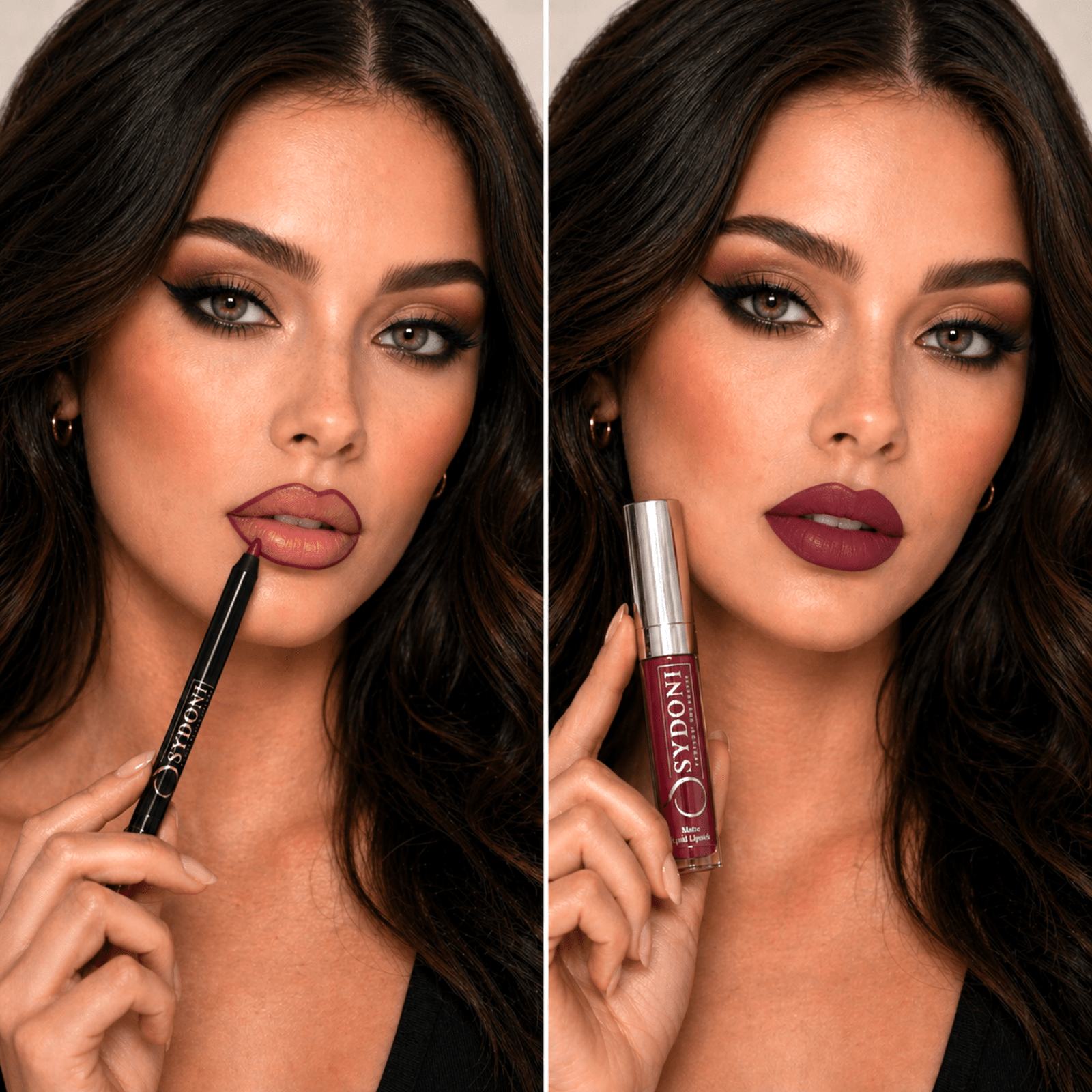 SYDONI MERLOT MATTE LIP DUO – Merlot Matte Liquid Lipstick with Berry Lip Pencil