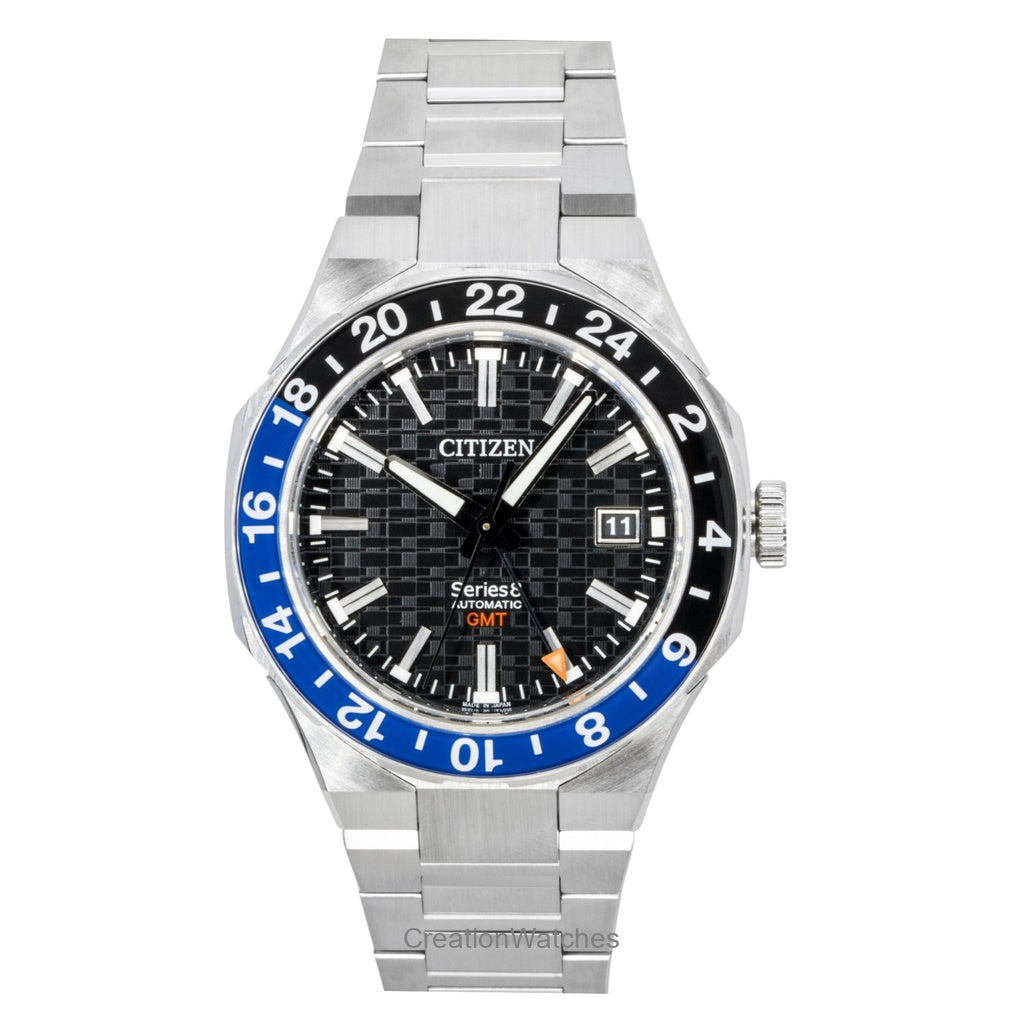 Citizen Series 8 Gmt Stainless Steel Black Dial Automatic Nb603156E 100M MenS Watch