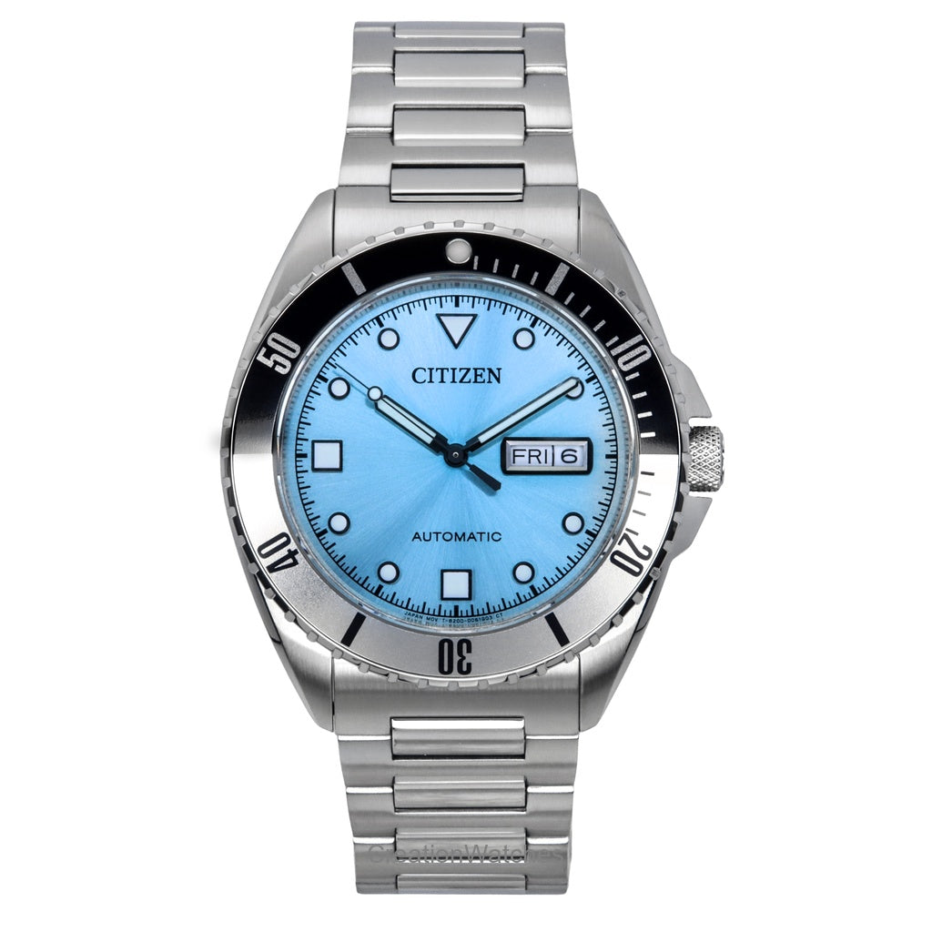 Citizen Sport Stainless Steel Light Blue Dial Automatic Nh753052L 100M MenS Watch