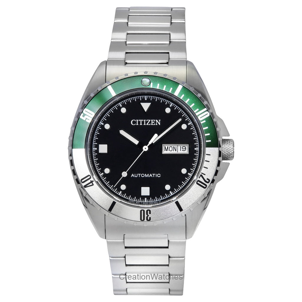 Citizen Sport Stainless Steel Black Dial Automatic Nh753150E 100M MenS Watch