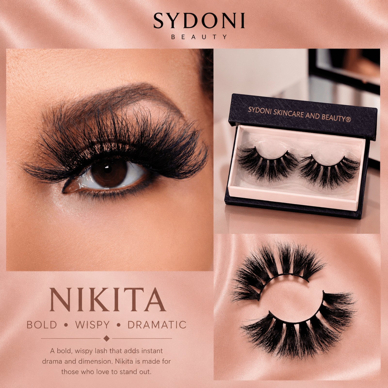 SYDONI "NIKITA" LUXURY MINK LASHES - Bold, Wispy, Dramatic