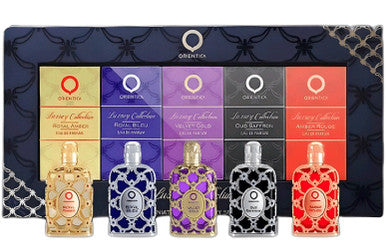 Orientica 5 Pcs Mini Set: Royal Amber 0.25 Eau De Parfum + Amber Rouge 0.25 Eau De Parfum + Oud Saffron 0.25 Eau De Parfum + Vel