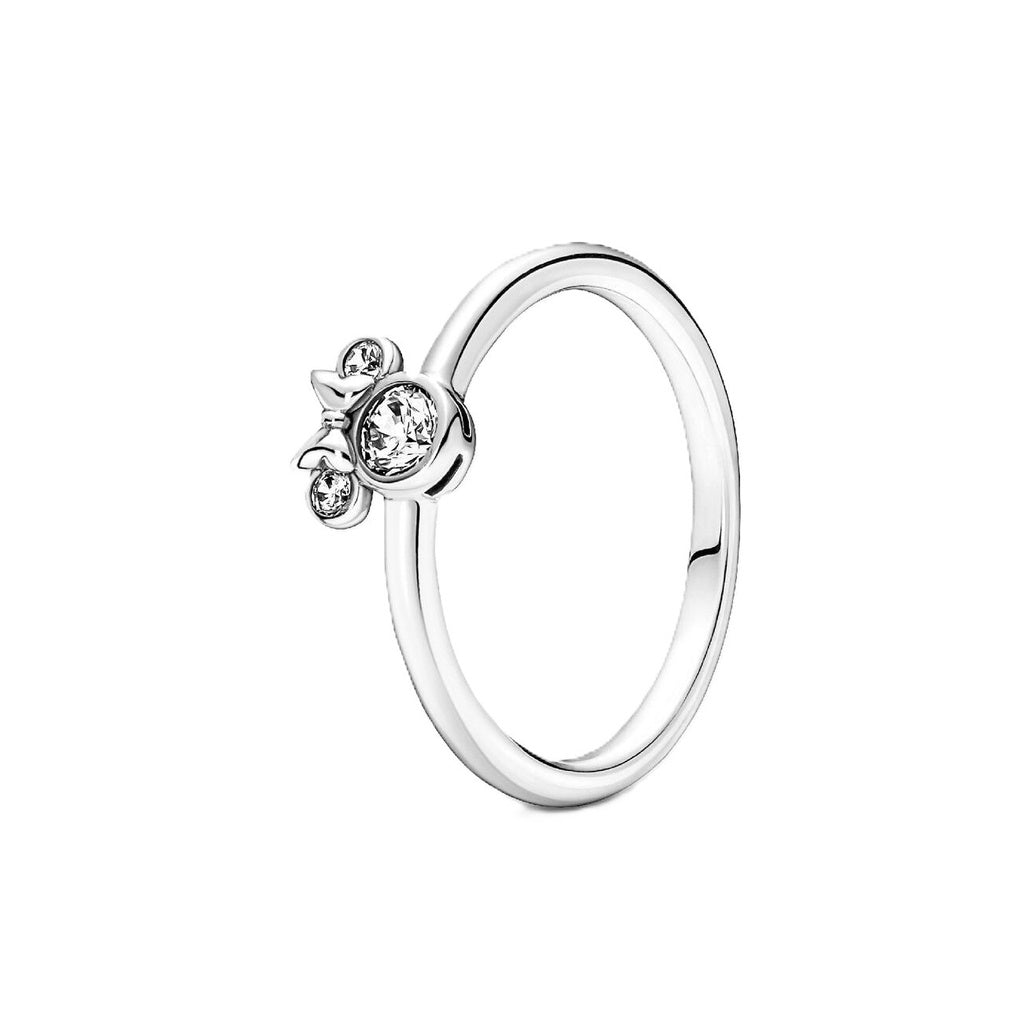 Pandora Disney Minnie Mouse Sparkling Head Ring With Clear Cubic Zirconia P-190074C01-54 For Women