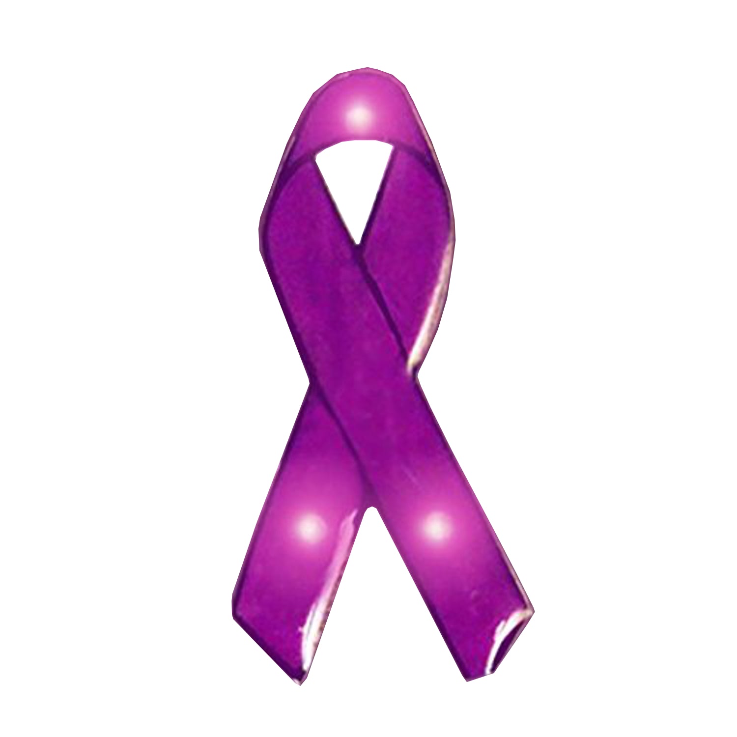 Purple Ribbon Flashing Body Light Lapel Pins