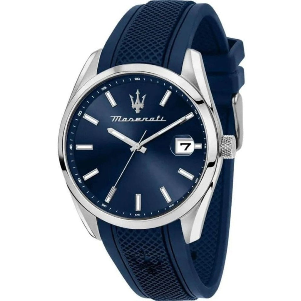 Maserati Attrazione Rubber Strap Blue Dial Quartz R8851151005 MenS Watch