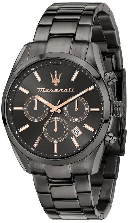 Maserati Attrazione Chronograph Stainless Steel Black Dial Quartz R8853151001 Mens Watch
