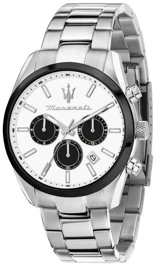 Maserati Attrazione Chronograph Stainless Steel White Dial Quartz R8853151004 Mens Watch