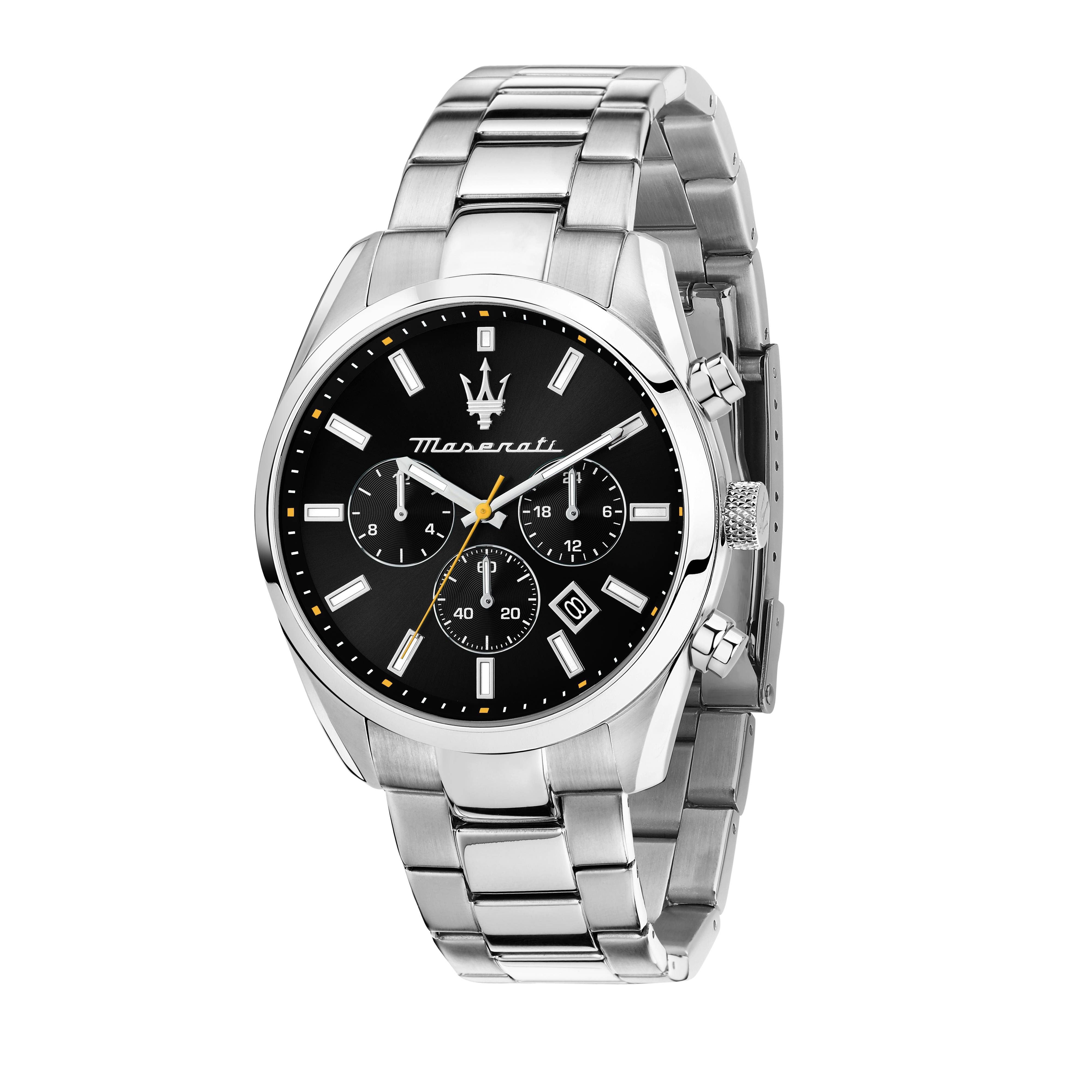 Maserati Attrazione Chronograph Stainless Steel Black Dial Quartz R8853151010 Mens Watch