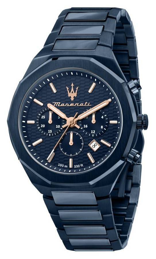 Maserati Stile Chronograph Blue Dial Quartz R8873642008 100M Men'S Watch