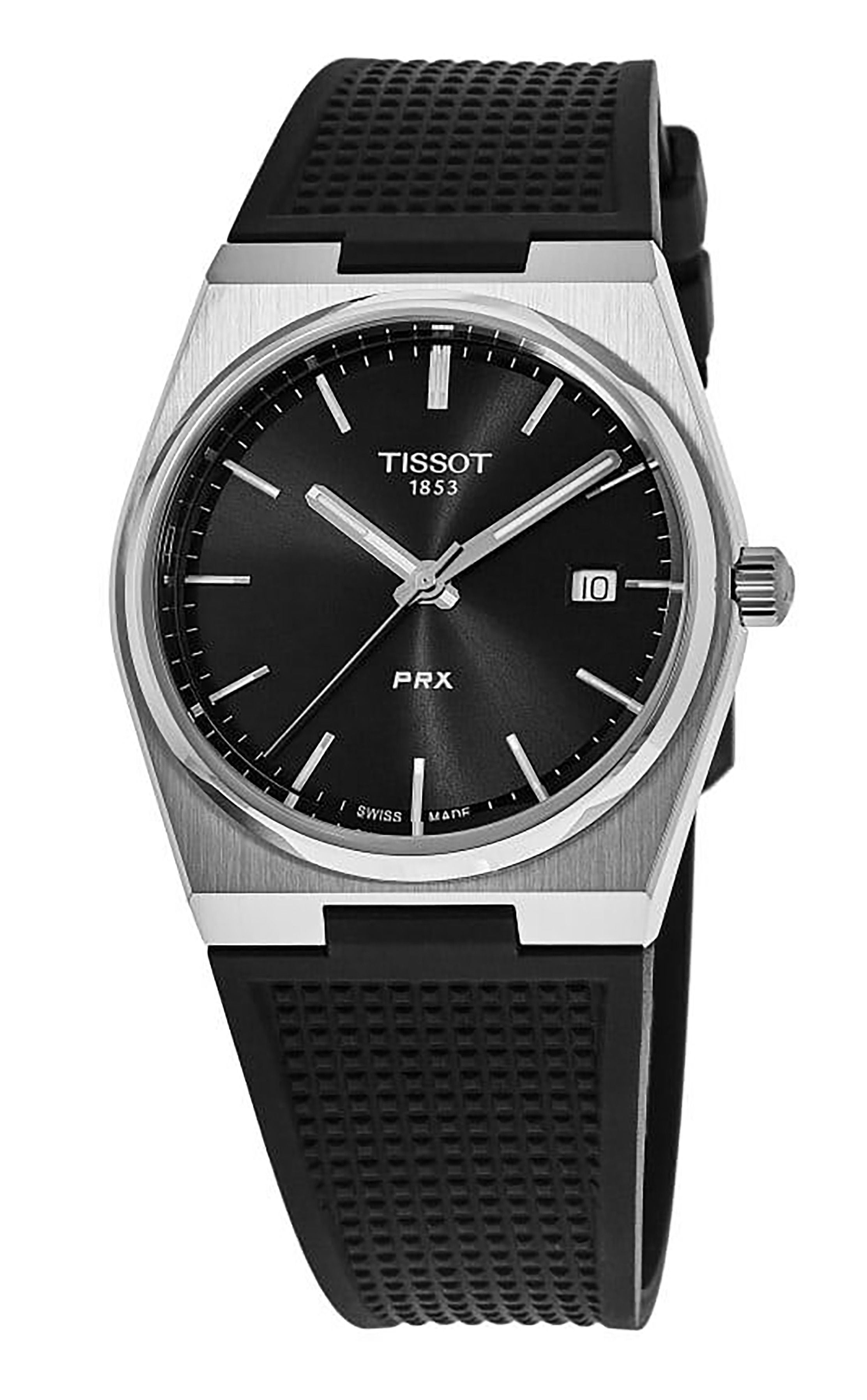 Tissot TClassic PRX Rubber Strap Black Dial Quartz T137.410.17.051.00 100M Mens Watch