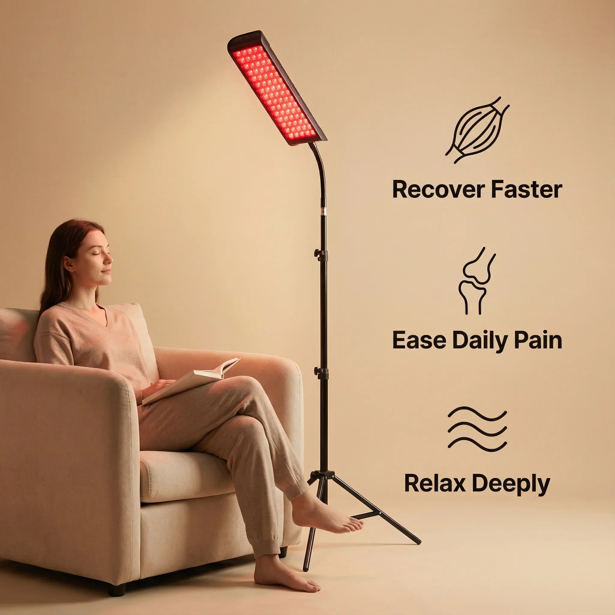Nicebeam Sleep Healing Red Light Floor Lamp with Remote