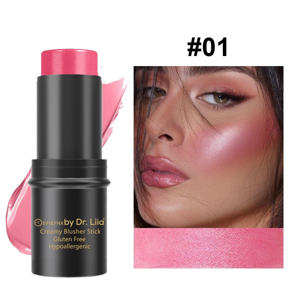 Gluten-Free Vegan Blush Stick for Cheeks, Lips & Eyes – Nut-Free Cream Blush