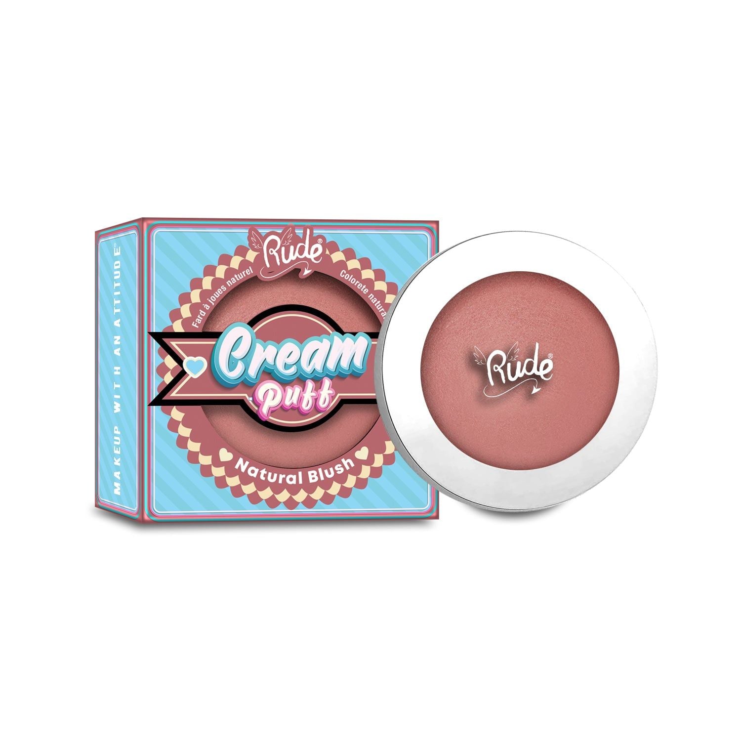 RUDE cream Puff Natural Blush(D0102H2B7Ug)