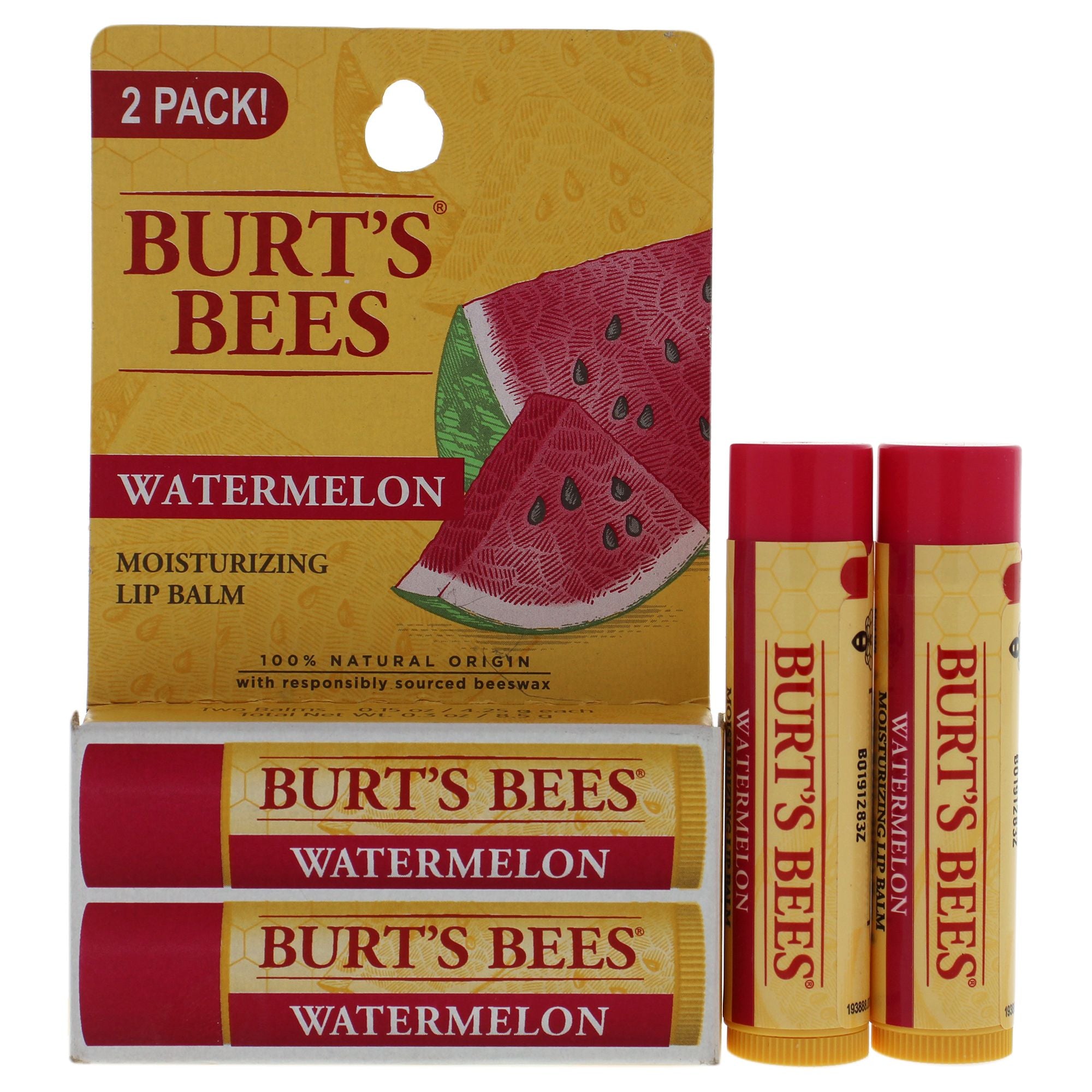 Watermelon Moisturizer Lip Balm Blister By Burts Bees For Unisex - 2 X 015 Oz Lip Balm(D0102H2La8U)