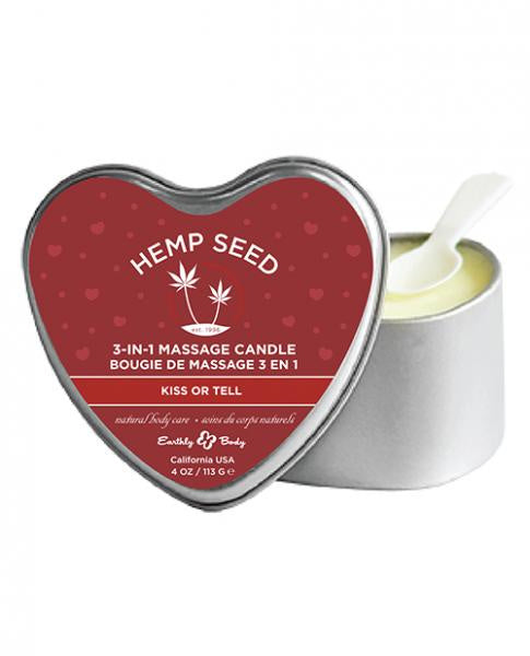 Earthly Body 3 In 1 Massage Heart Kiss Or Tell Candle 4 oz(D0102H5JJSA.)
