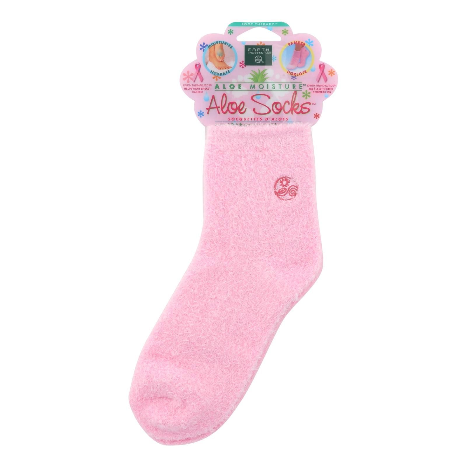Earth Therapeutics Aloe Socks Pink - 1 Pair(D0102H5Wu6J)